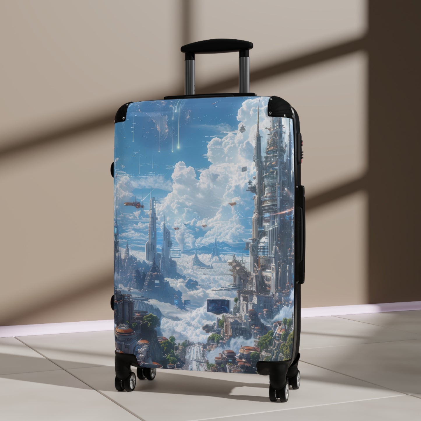 Nature Futuristic Cityscape Art Carry-On Suitcase - Stylish Luggage for Travelers