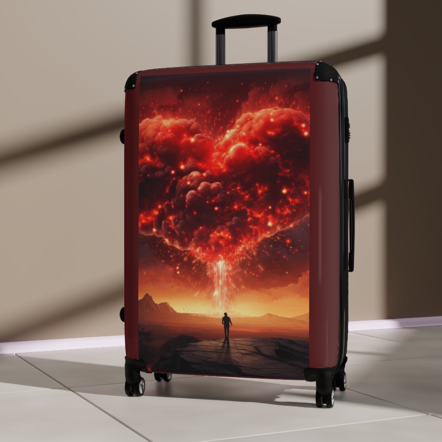 Love Heart Surrea Art Carry-On Suitcase - Stylish Luggage for Travelers