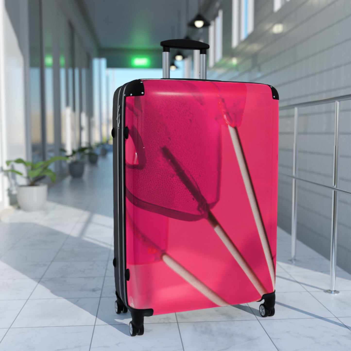Love Pink Heart Art Carry-On Suitcase - Stylish Luggage for Travelers