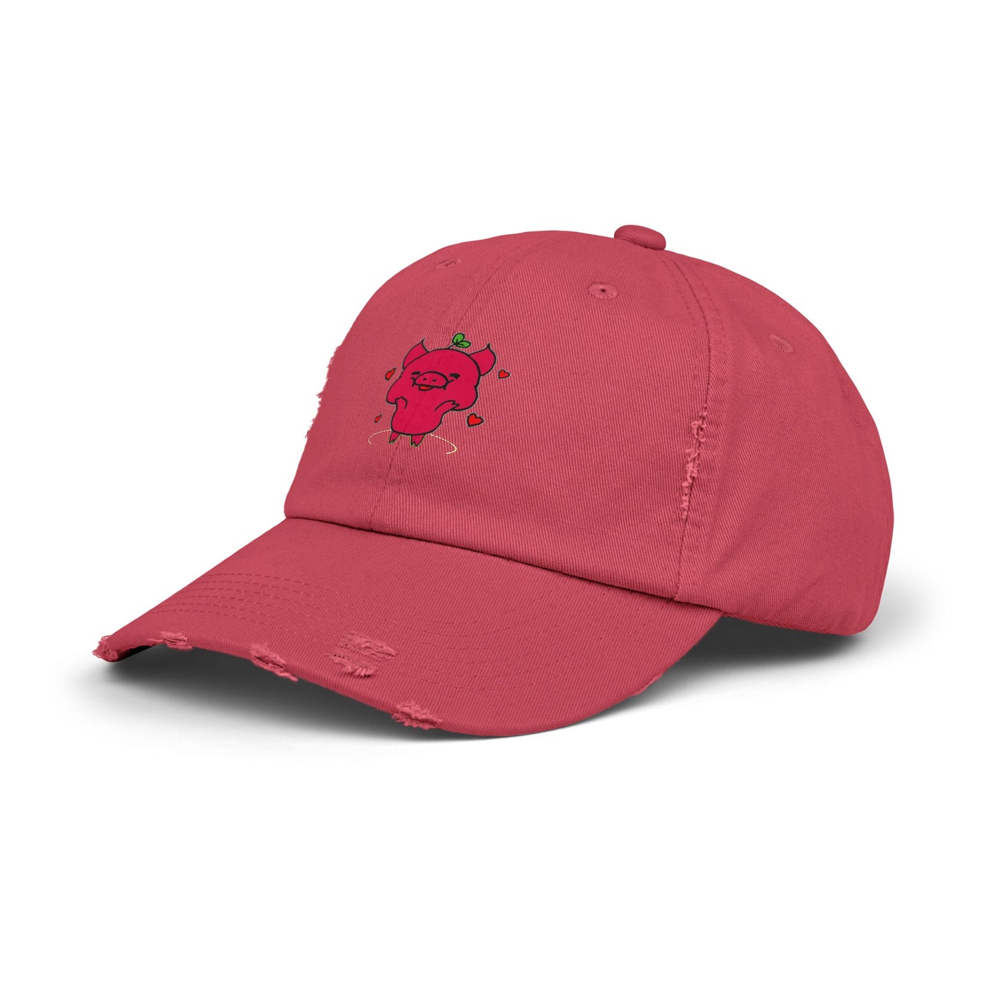 Pig Vintage Distressed Dad Hat Unisex Adjustable Cotton Twill Baseball Cap for Casual Everyday Wear