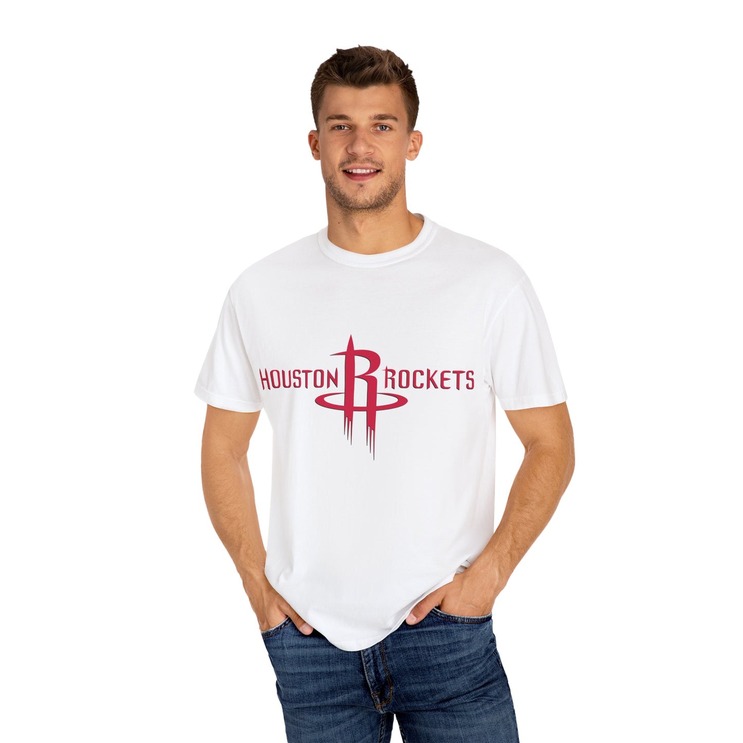Houston Rockets Garment-Dyed T-Shirt – Premium Cotton Tee for Customization