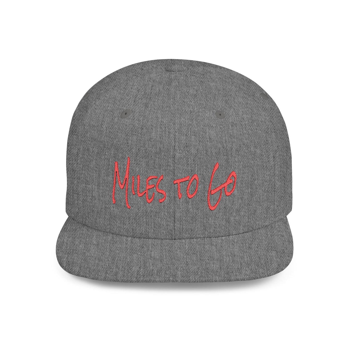 Text Miles to Go Flat Bill Snapback – Lightweight, Custom Fit, Premium Quality