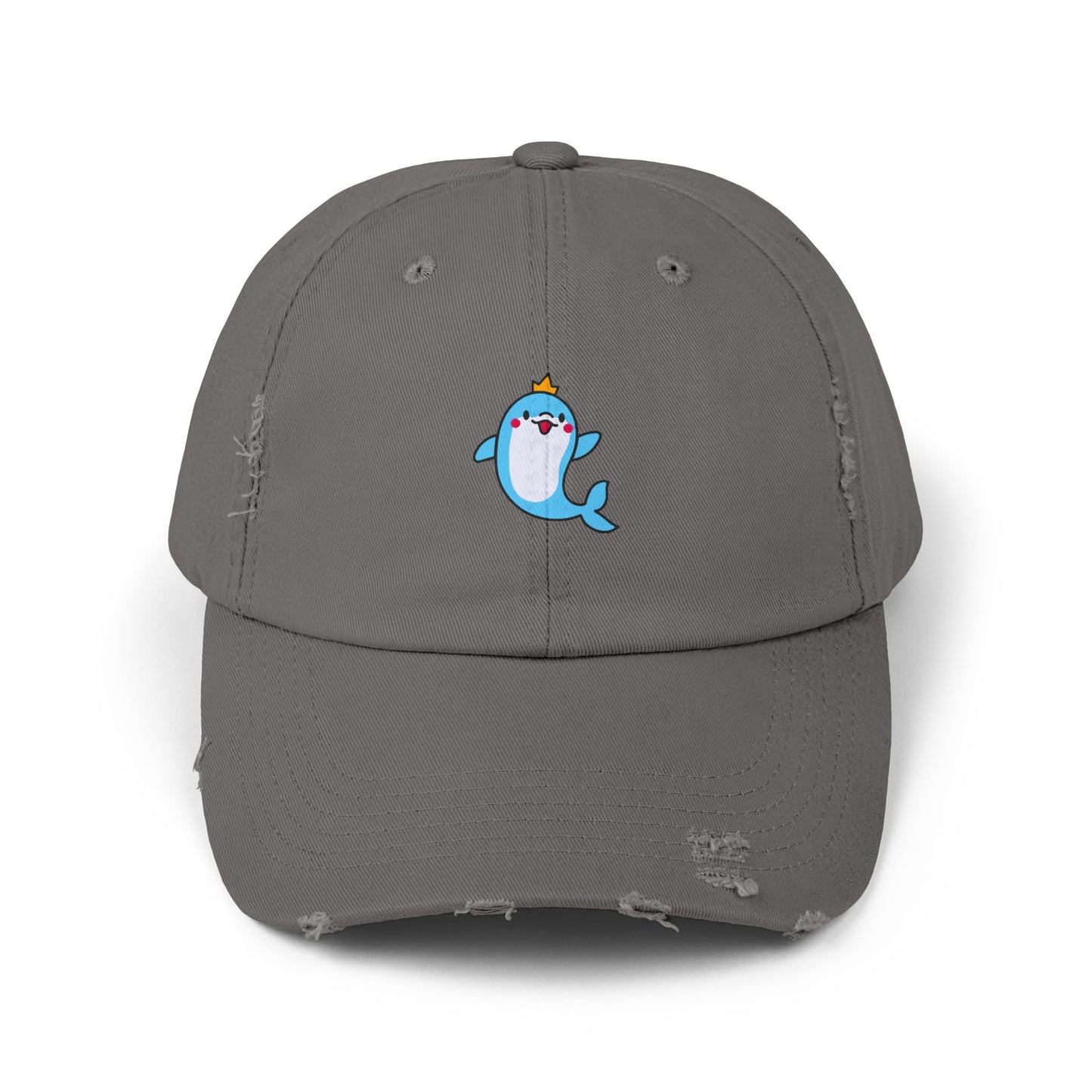 Dolphin Crown Vintage Distressed Dad Hat Unisex Adjustable Cotton Twill Baseball Cap for Casual Everyday Wear