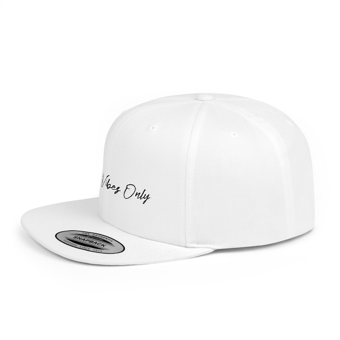 Text High Vibes Only Flat Bill Snapback – Lightweight, Custom Fit, Premium Quality
