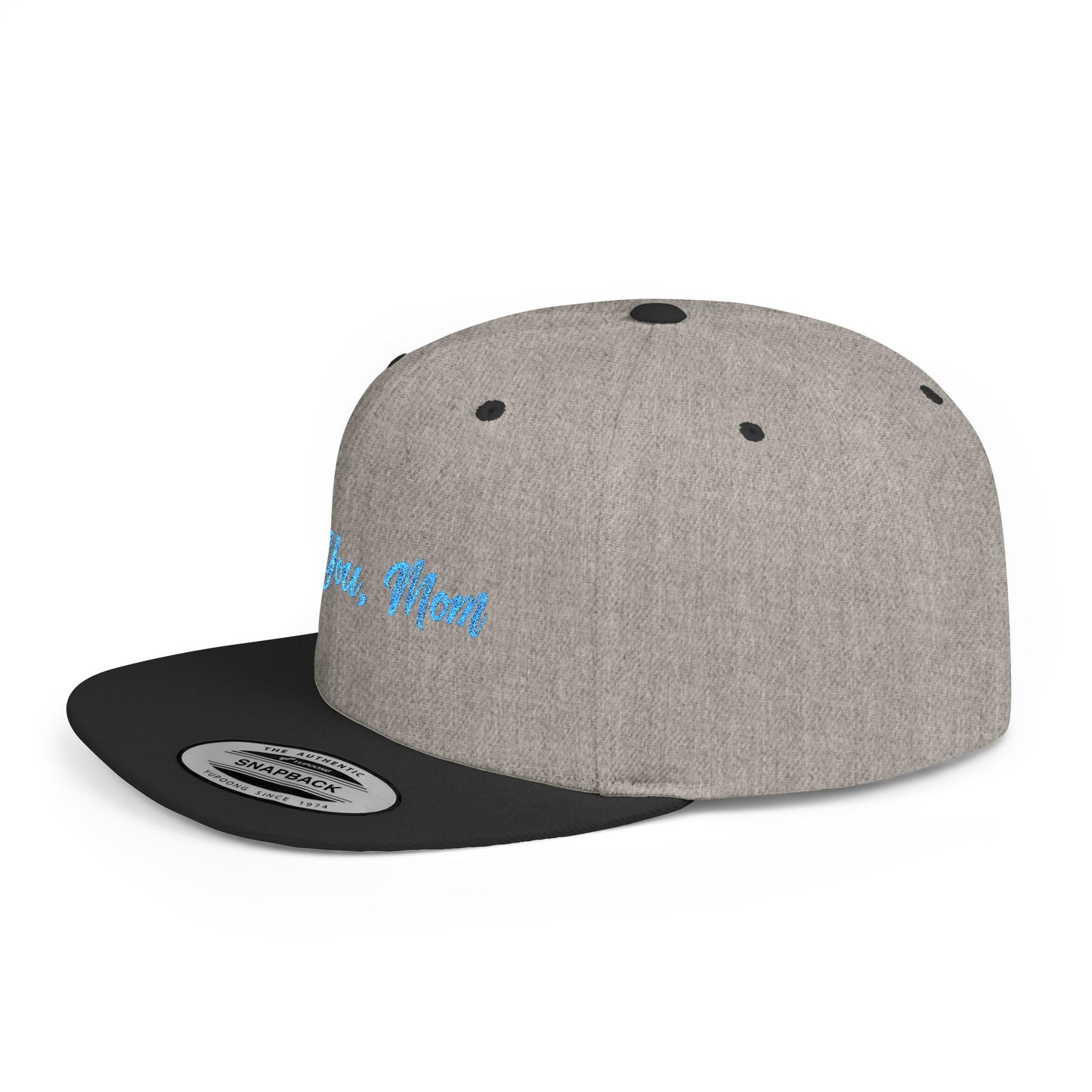 Text Love You Mom Flat Bill Snapback – Lightweight, Custom Fit, Premium Quality