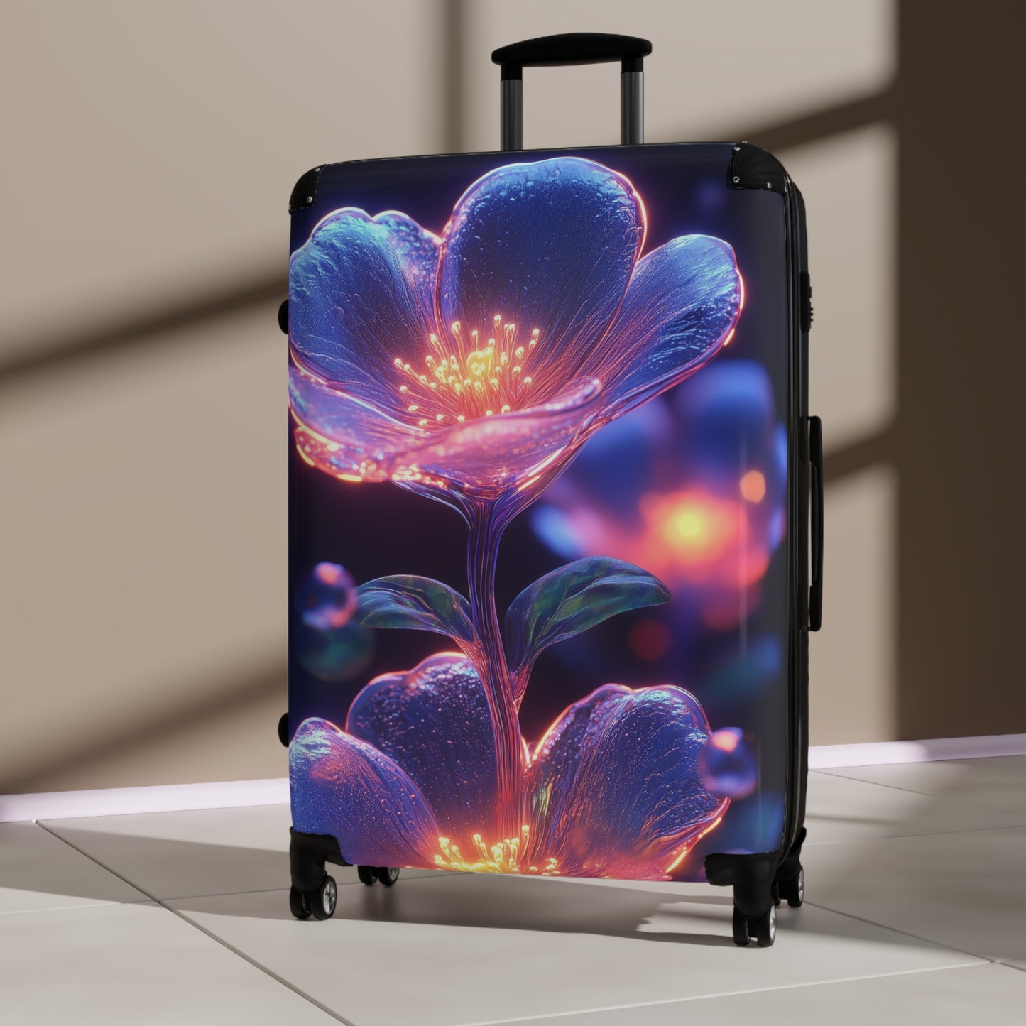 Nature Flowers Floral Glowing Art Carry-On Suitcase - Stylish Luggage for Travelers
