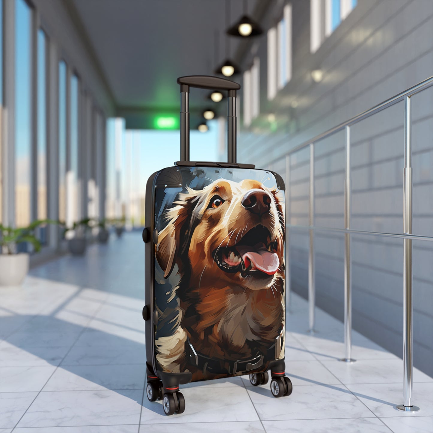 Nature Flowers Floral Happy Dog Art Carry-On Suitcase - Stylish Luggage for Travelers