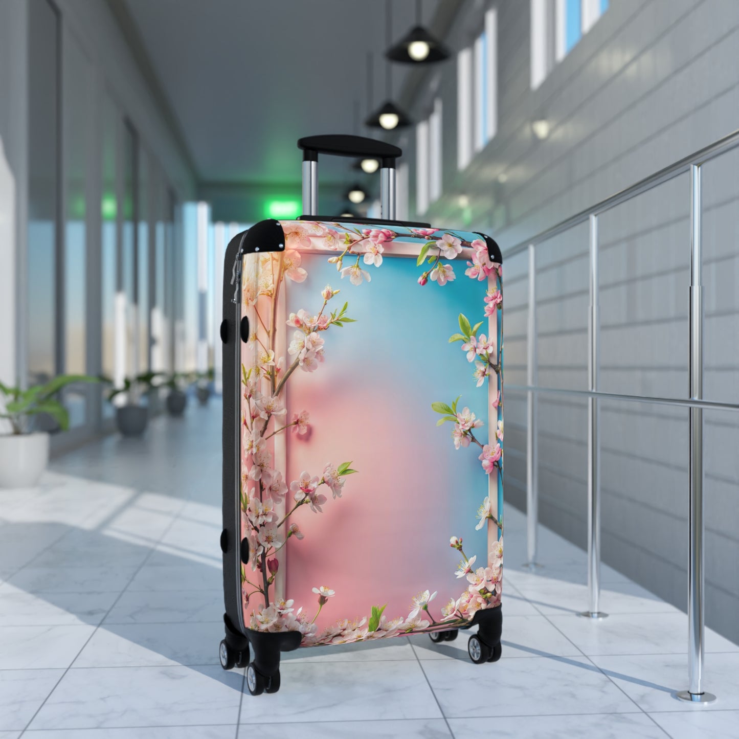 Nature Flowers Floral Square Art Carry-On Suitcase - Stylish Luggage for Travelers