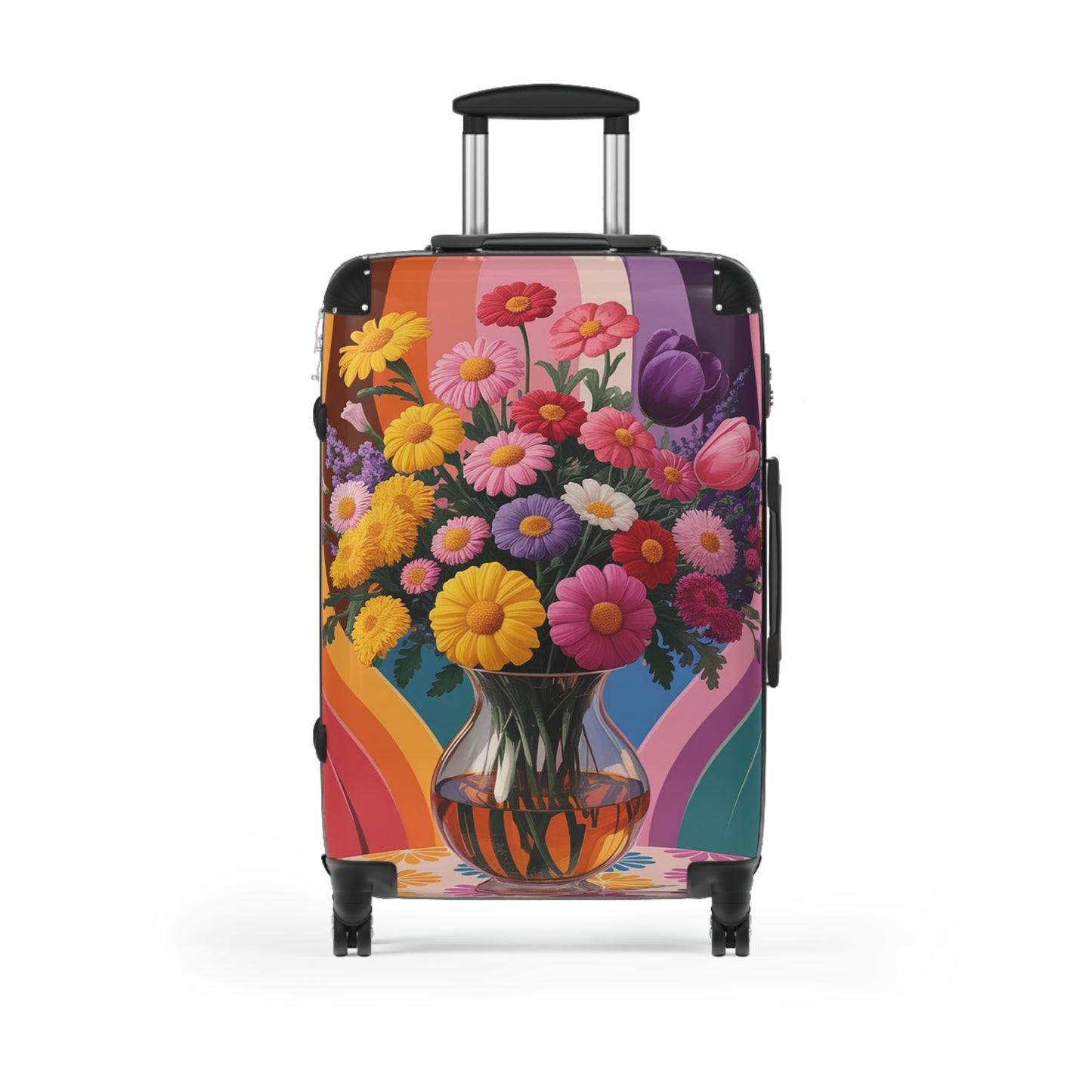 Nature Flowers Floral Vase Colorful Art Carry-On Suitcase - Stylish Luggage for Travelers