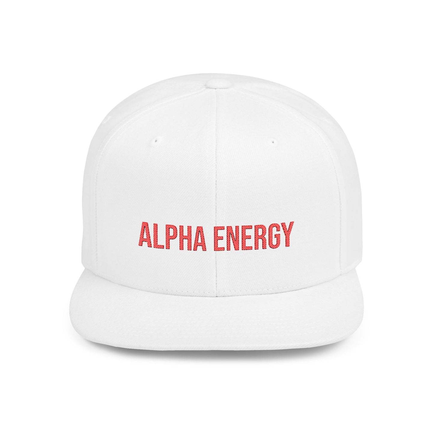 Text Alpha Energy Flat Bill Snapback – Lightweight, Custom Fit, Premium Quality