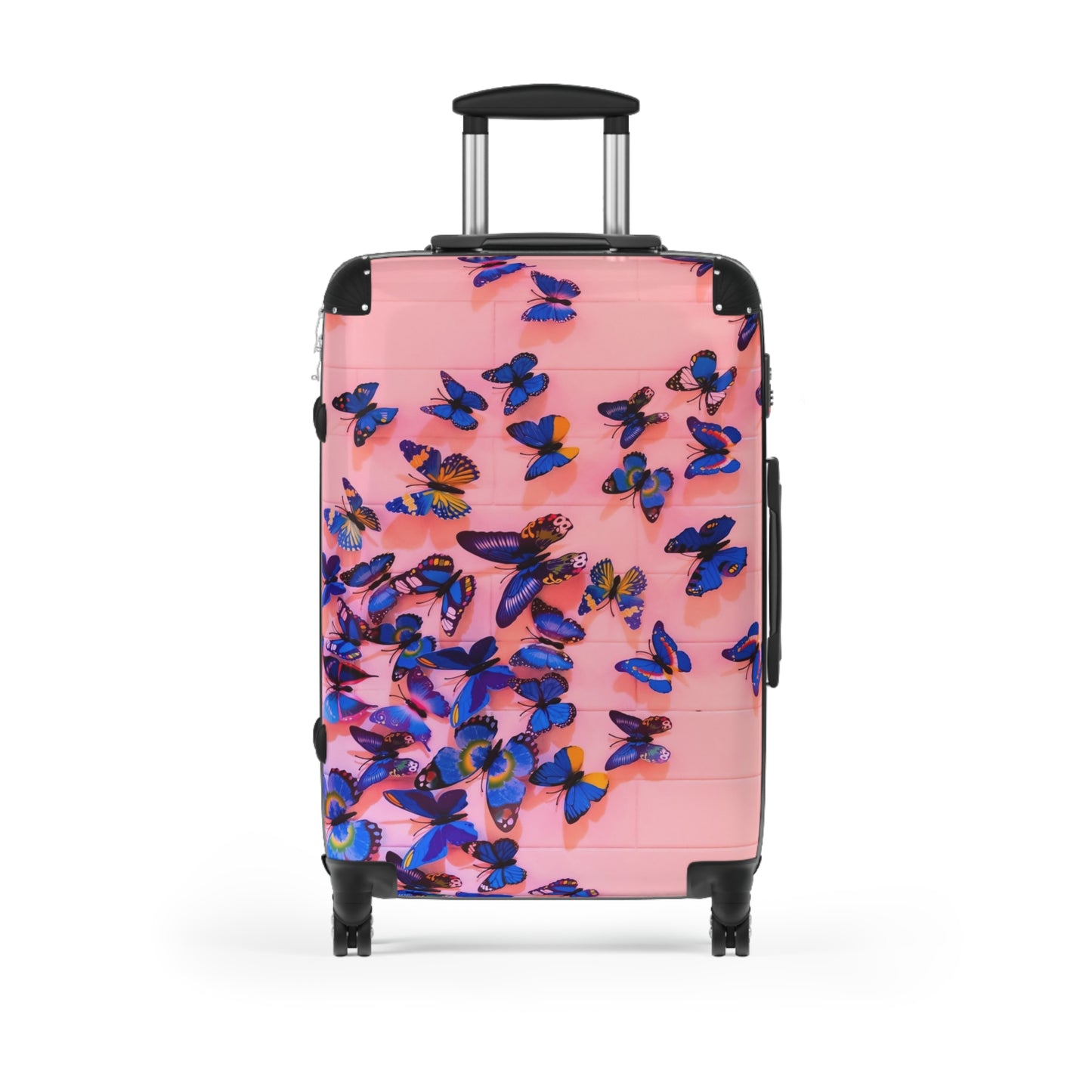 Nature Butterflies Blue Pink Art Carry-On Suitcase - Stylish Luggage for Travelers