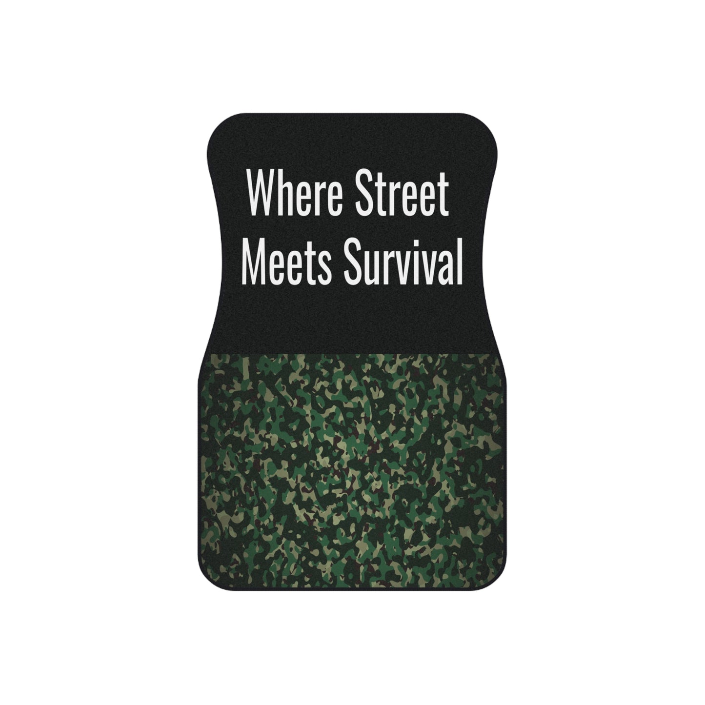 Army Where Street Meets Survival Car Floor Mats – 2-Piece Front Set, Durable & Stylish, Universal Fit