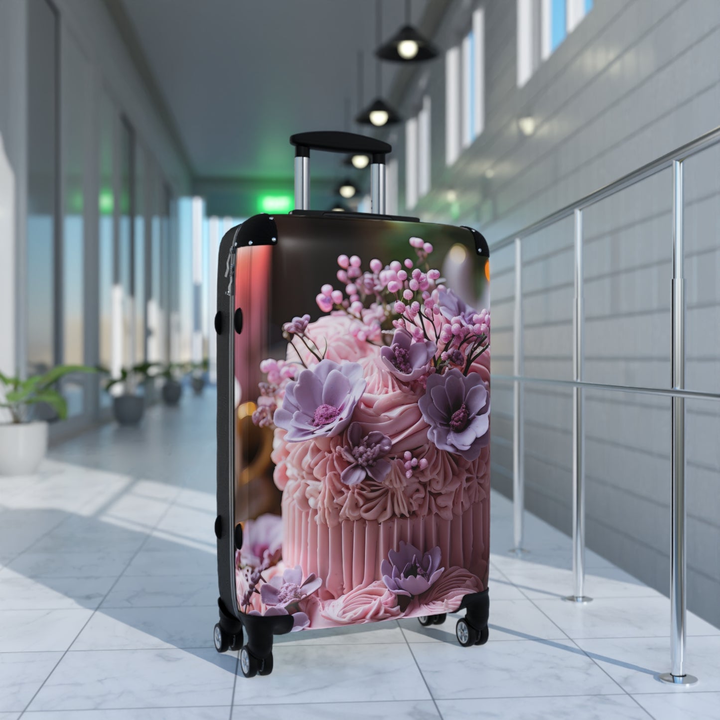 Nature Flowers Floral Purple Cake Carry-On Suitcase - Stylish Luggage for Travelers