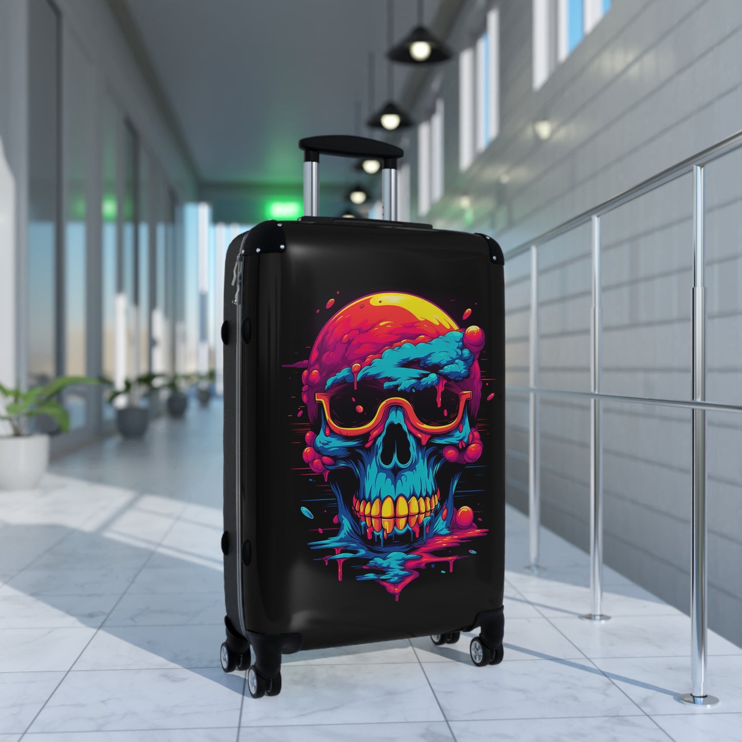 Abstract Skull Colorful Carry-On Suitcase - Stylish Luggage for Travelers