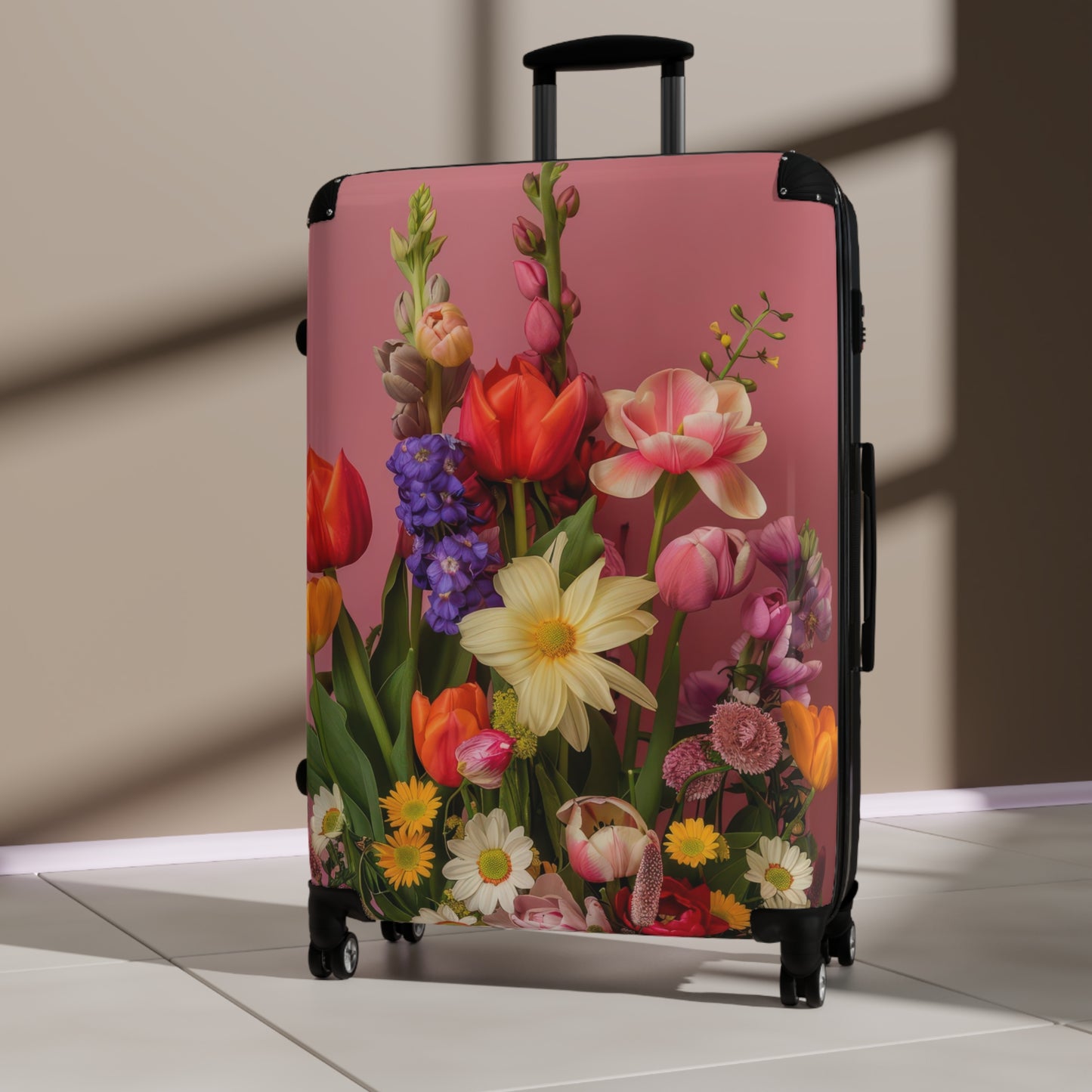 Nature Flowers Floral Vibrant Bouquet Art Carry-On Suitcase - Stylish Luggage for Travelers