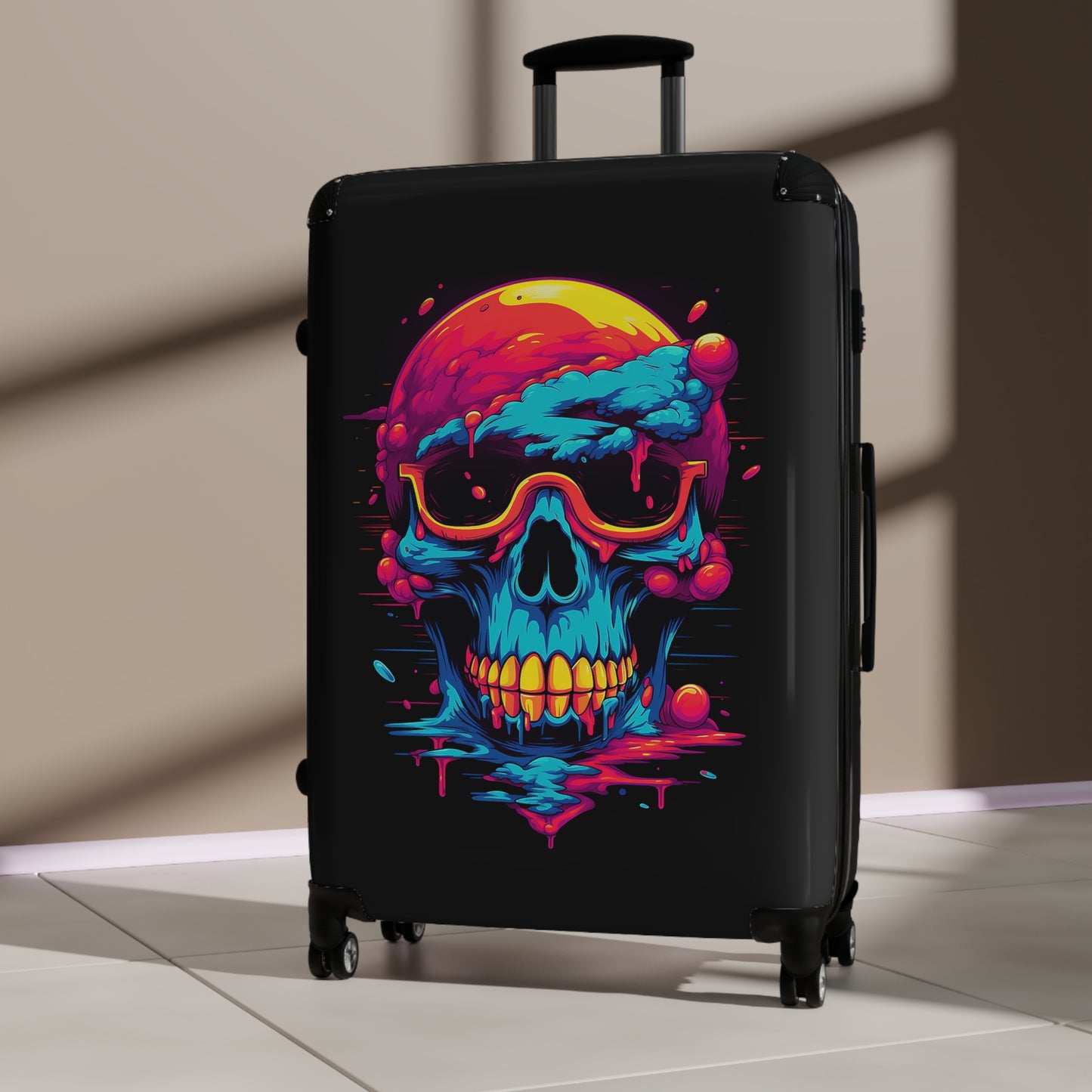 Abstract Skull Colorful Carry-On Suitcase - Stylish Luggage for Travelers