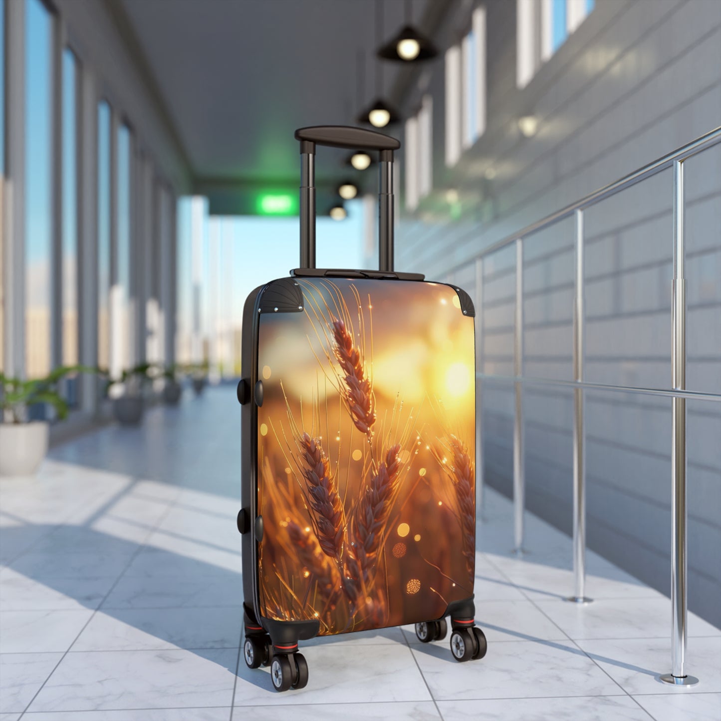 Nature Wheat Golden Art Carry-On Suitcase - Stylish Luggage for Travelers