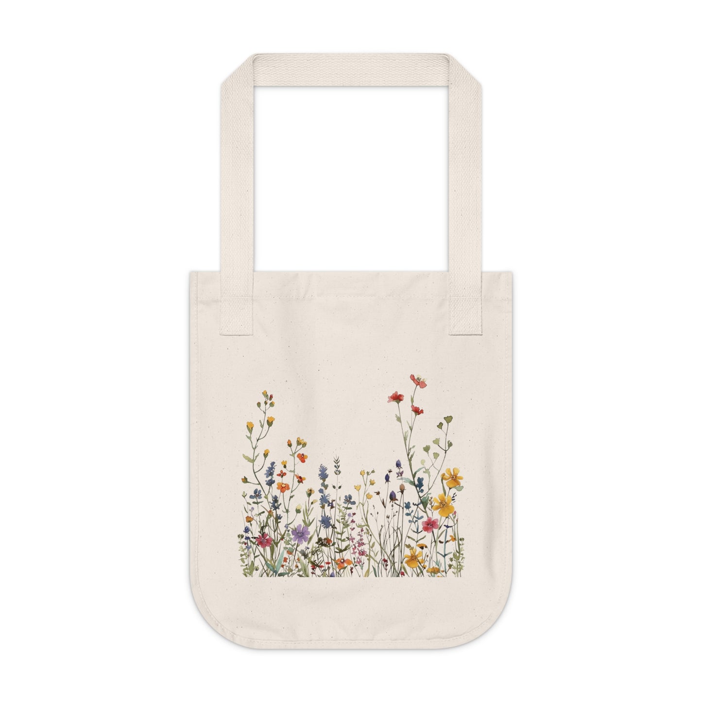 Flowers Background Floral Organic Canvas Tote Bag – Eco-Friendly Shopping & Beach Accessory