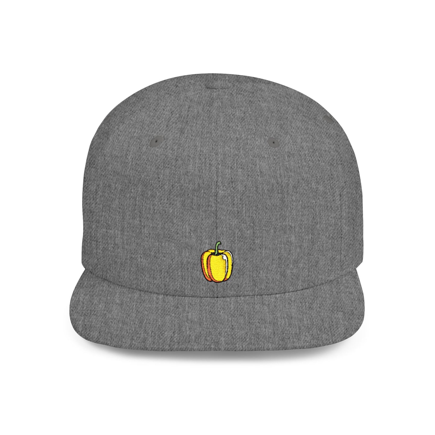 Icons Embroidered Bell Pepper Flat Bill Snapback – Lightweight, Custom Fit, Premium Quality