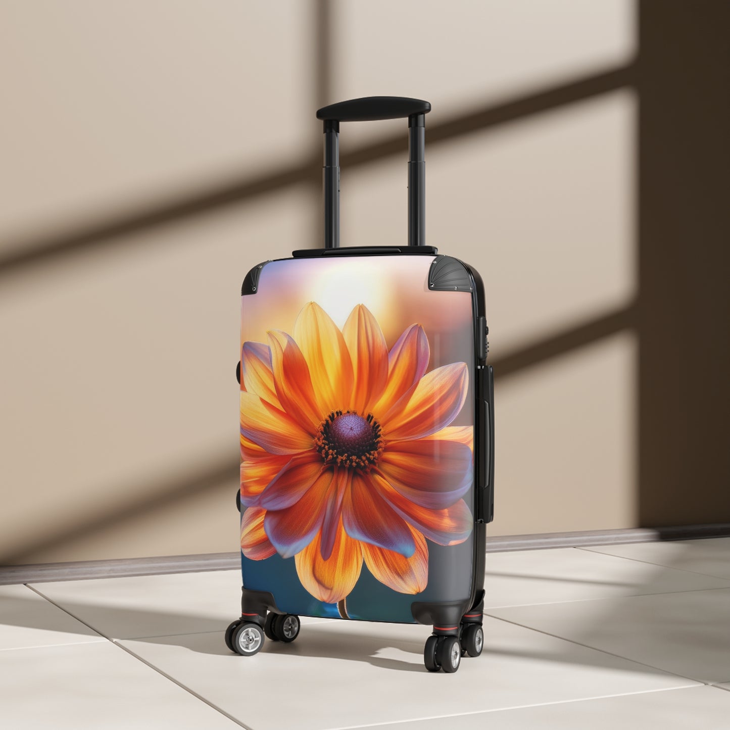 Nature Flowers Floral Orange Glow Art Carry-On Suitcase - Stylish Luggage for Travelers