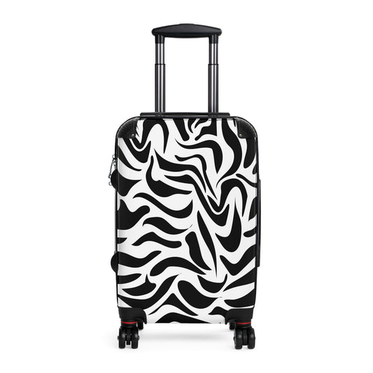 Abstract Black and White Zebra Art Carry-On Suitcase - Stylish Luggage for Travelers