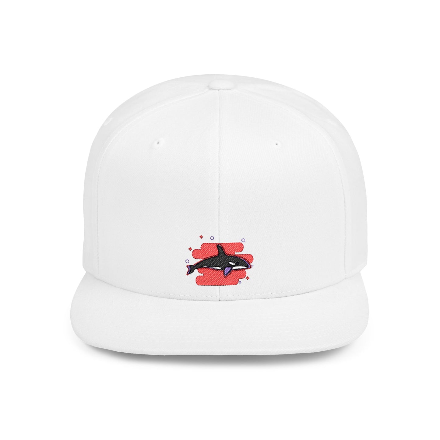 Icons Embroidered Dolphin Pink Flat Bill Snapback – Lightweight, Custom Fit, Premium Quality