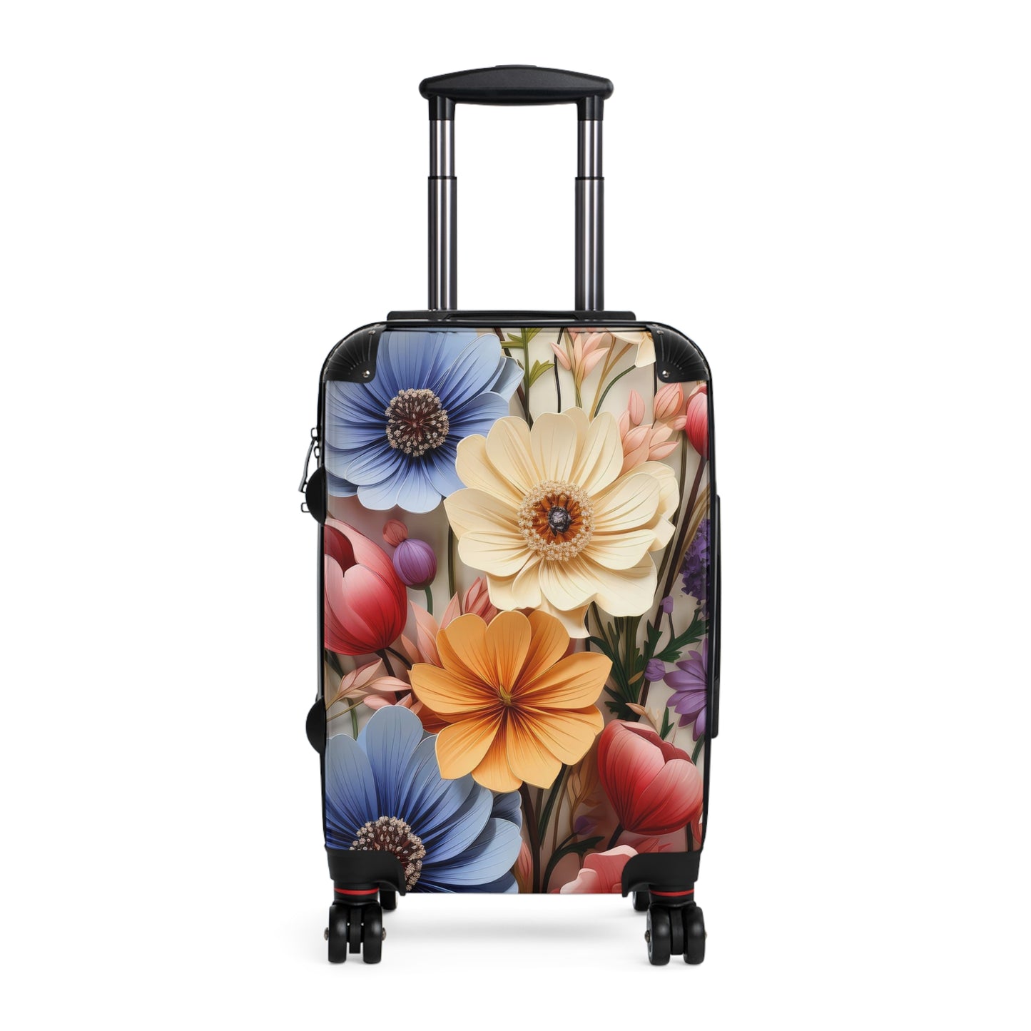 Nature Flowers Floral Paper Art Carry-On Suitcase - Stylish Luggage for Travelers