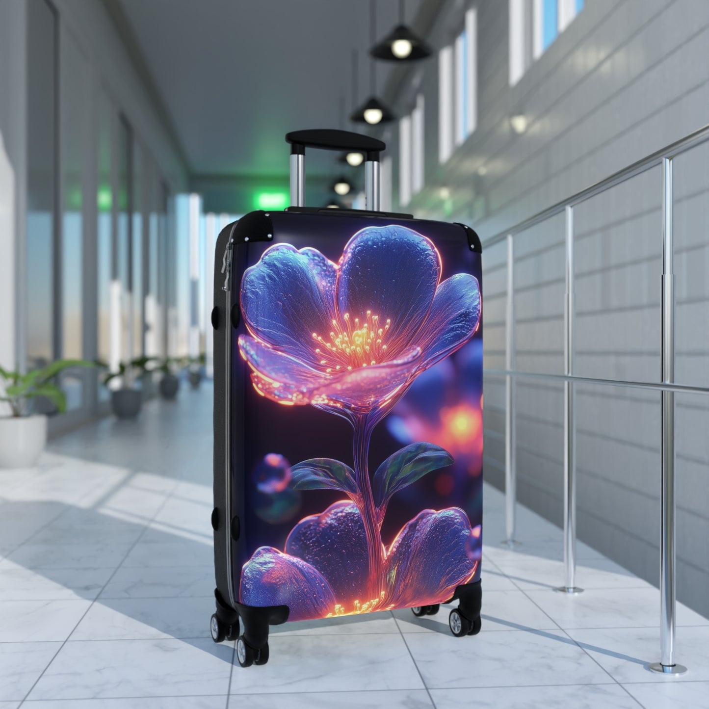 Nature Flowers Floral Glowing Art Carry-On Suitcase - Stylish Luggage for Travelers