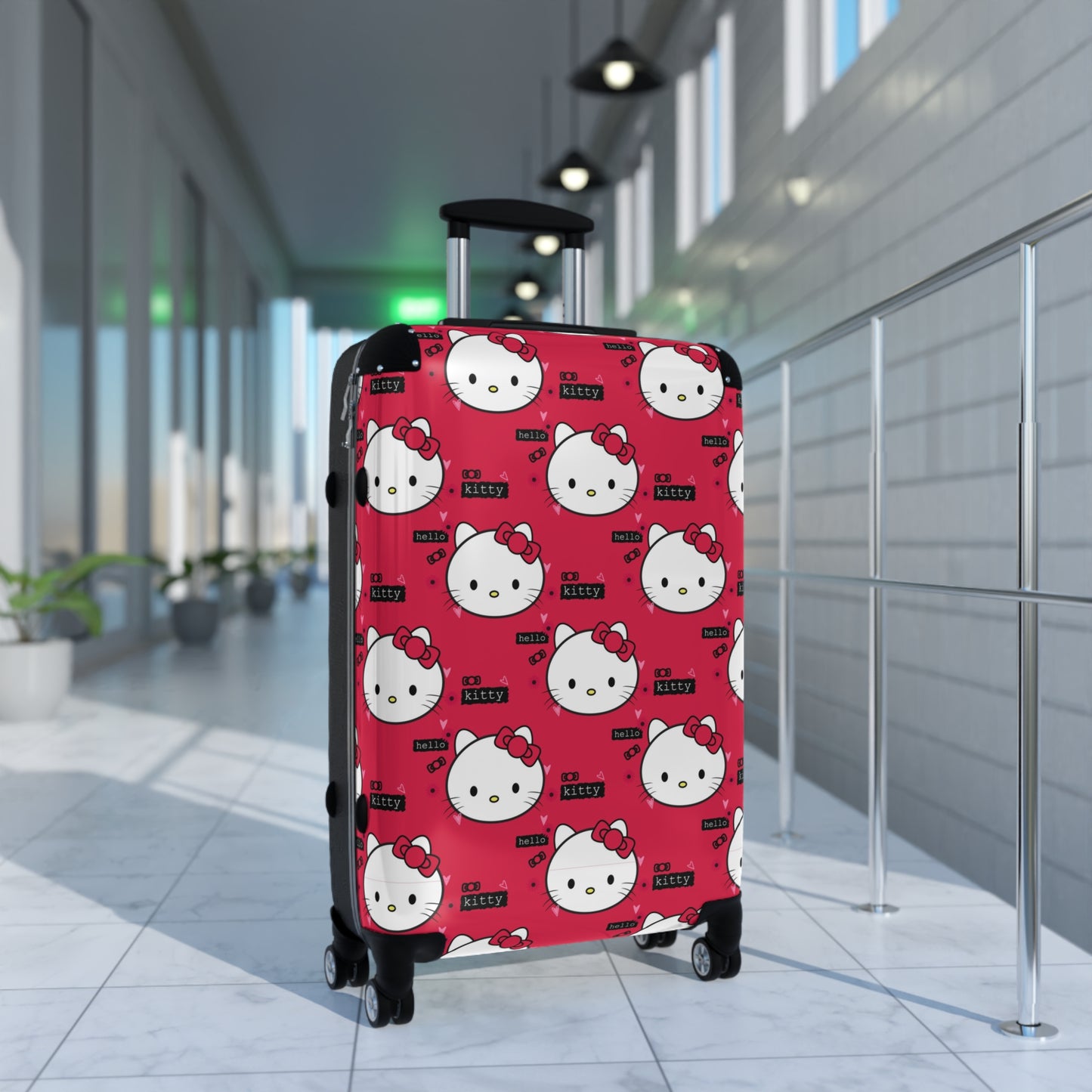 Abstract Kitty Pattern Art Carry-On Suitcase - Stylish Luggage for Travelers