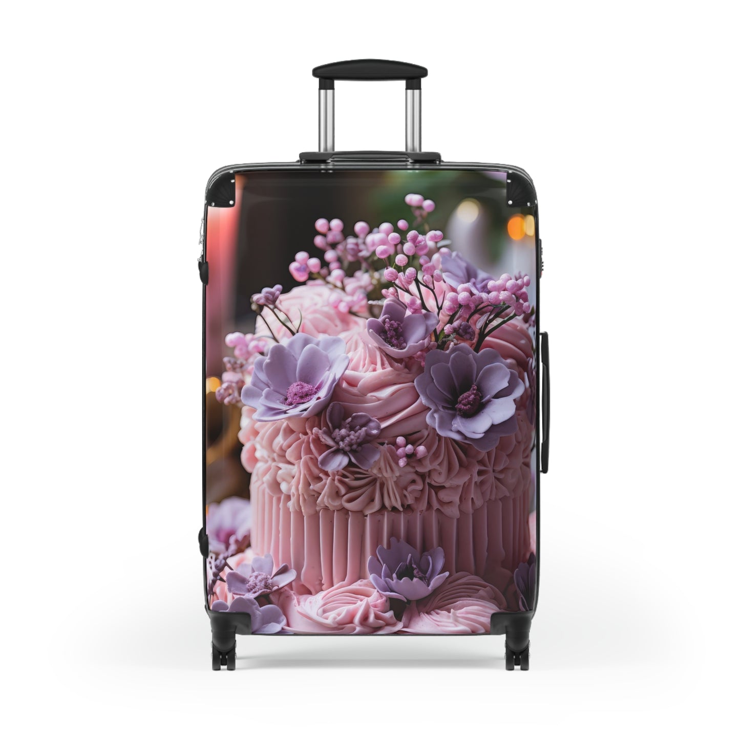 Nature Flowers Floral Purple Cake Carry-On Suitcase - Stylish Luggage for Travelers