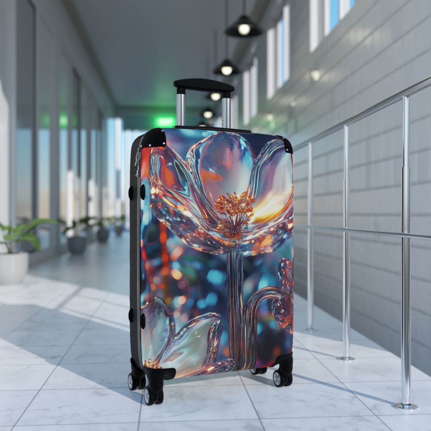 Nature Flowers Floral Petals Glass Art Carry-On Suitcase - Stylish Luggage for Travelers