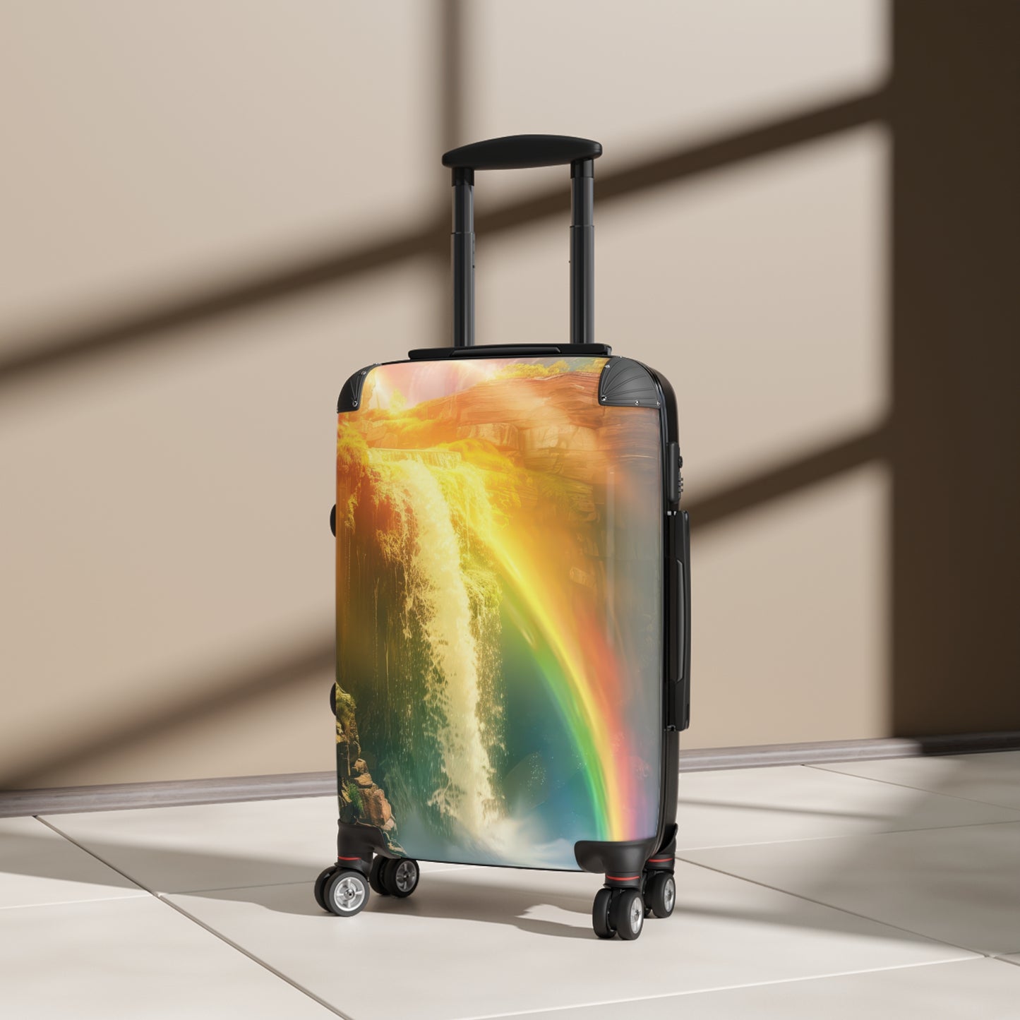Nature Waterfall Rainbow Art Carry-On Suitcase - Stylish Luggage for Travelers