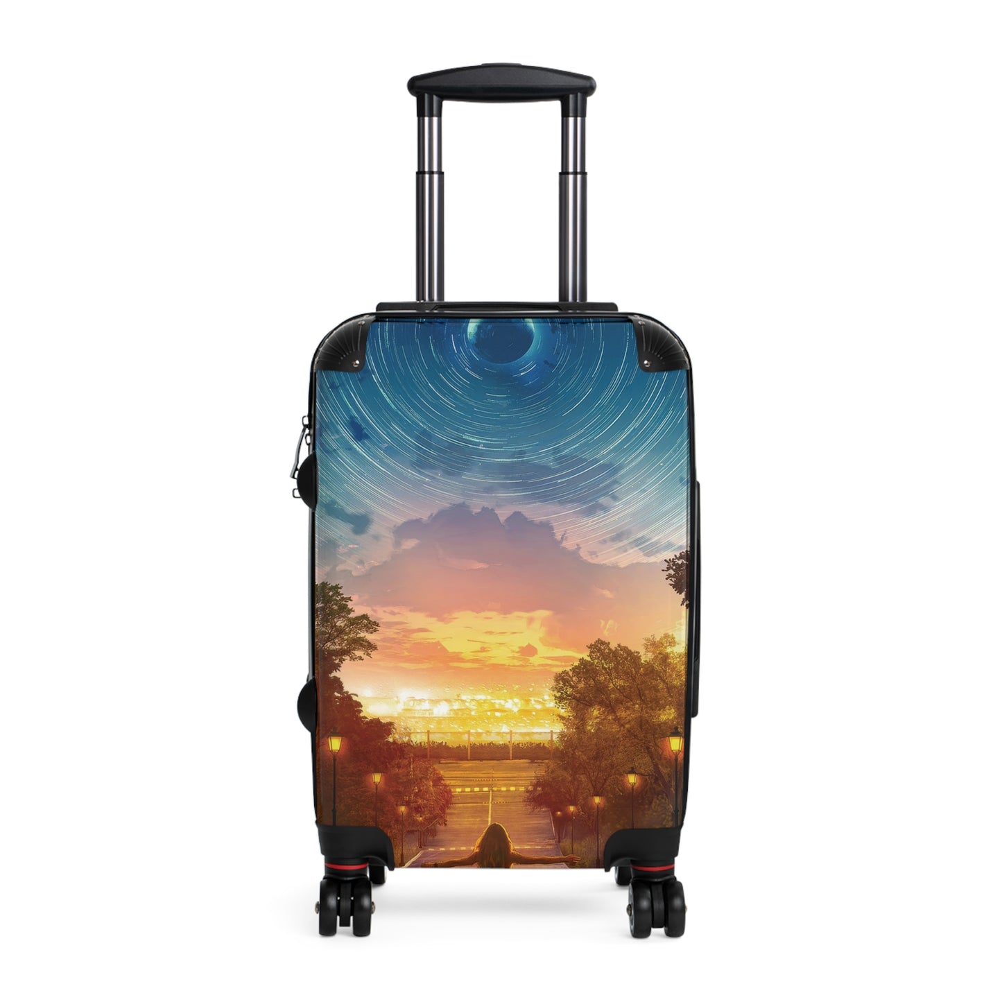Art Moon Star Trails Carry-On Suitcase - Stylish Luggage for Travelers