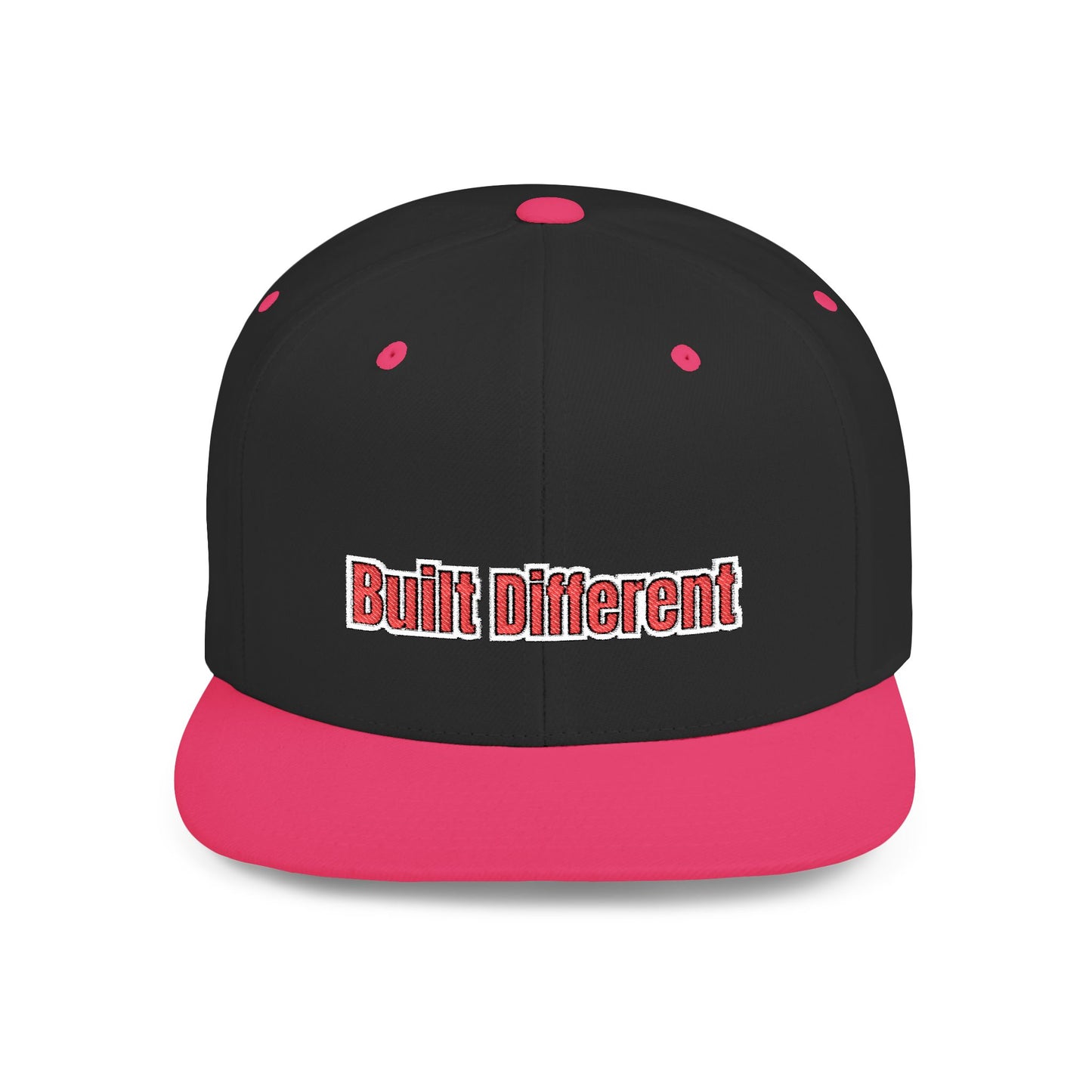 Text Built Different Flat Bill Snapback – Lightweight, Custom Fit, Premium Quality