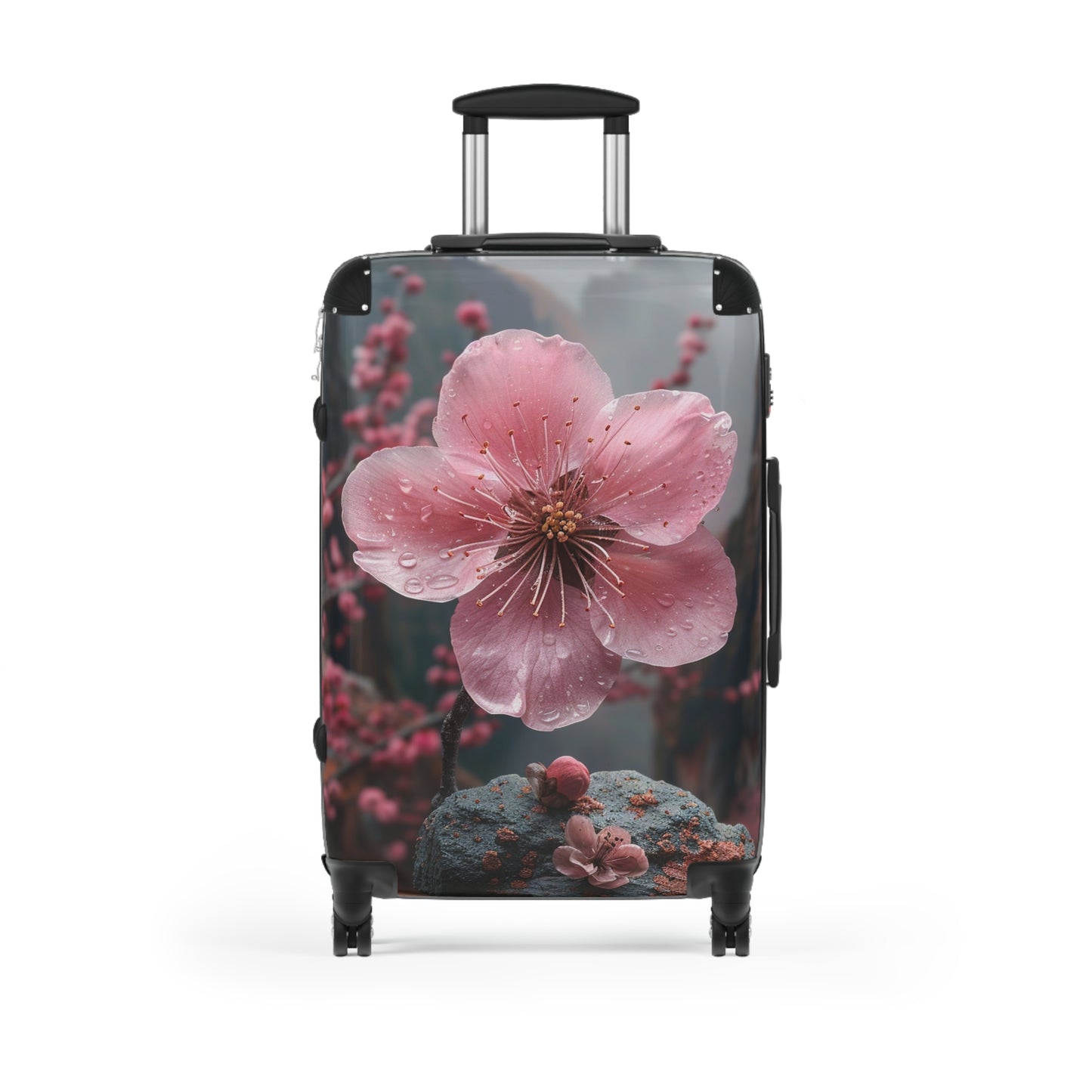 Nature Flowers Floral Animated Pink Flowers Art Carry-On Suitcase - Stylish Luggage for Travelers