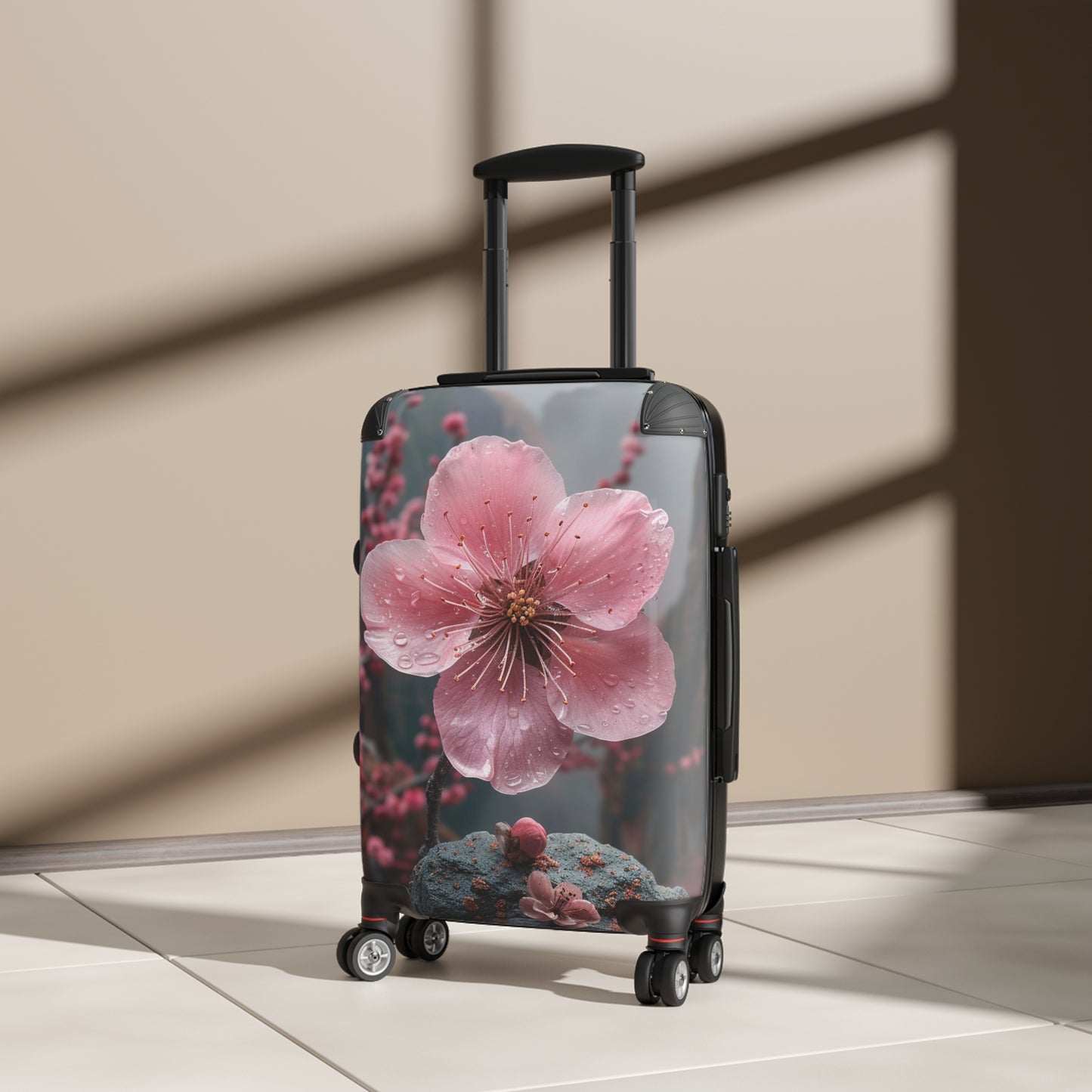 Nature Flowers Floral Animated Pink Flowers Art Carry-On Suitcase - Stylish Luggage for Travelers