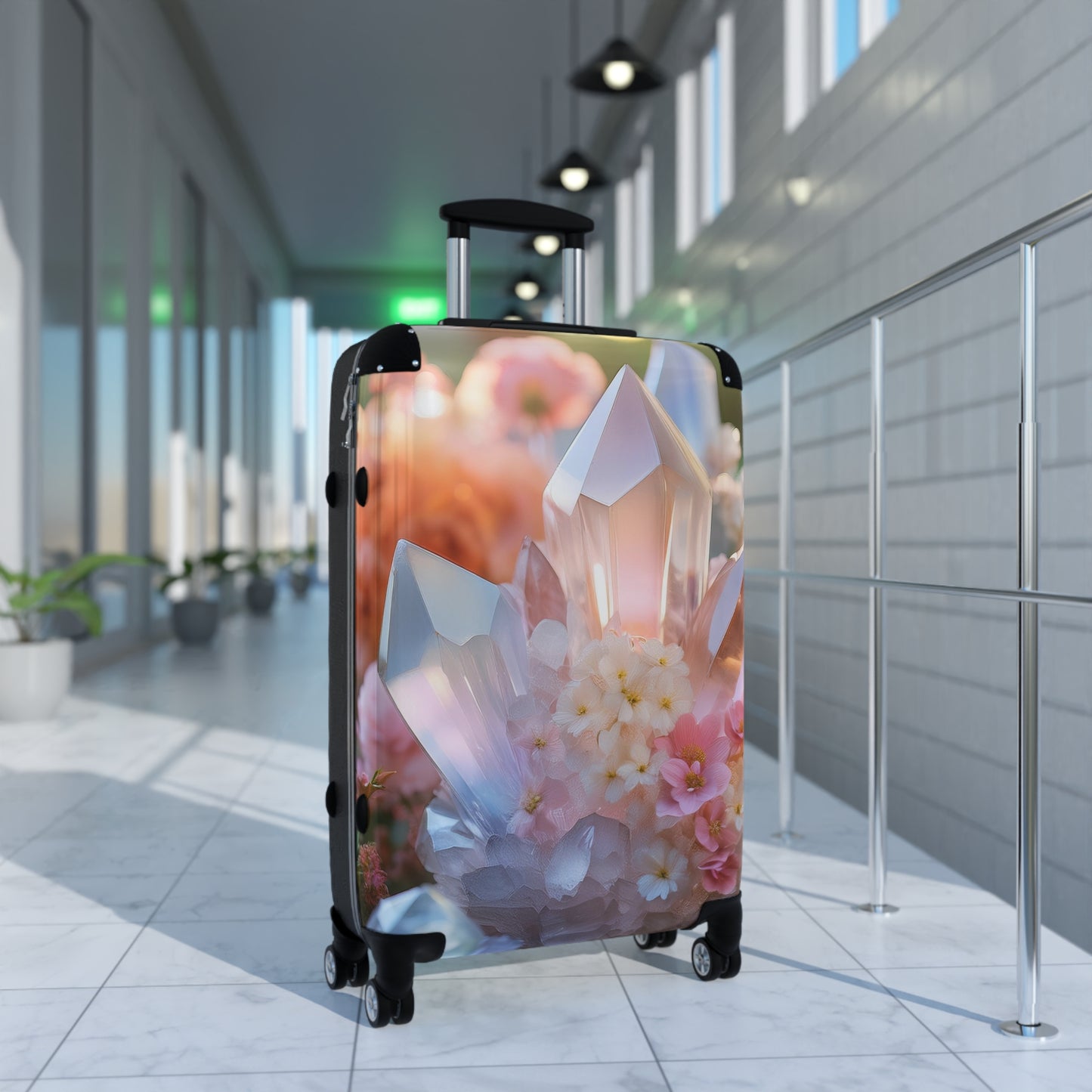 Nature Flowers Floral Crystal Art Carry-On Suitcase - Stylish Luggage for Travelers