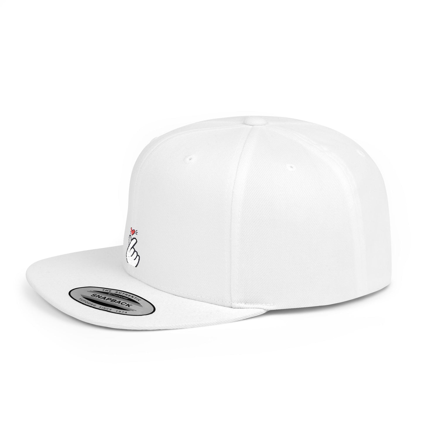 Icons Embroidered Heart Flat Bill Snapback – Lightweight, Custom Fit, Premium Quality