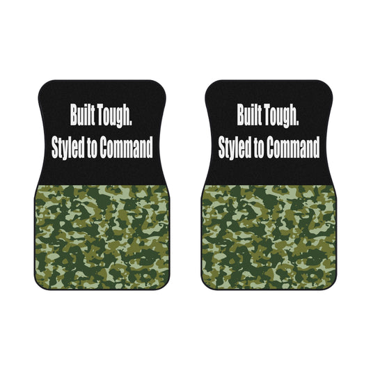 Army Built Tough Styled to Command Car Floor Mats – 2-Piece Front Set, Durable & Stylish, Universal Fit