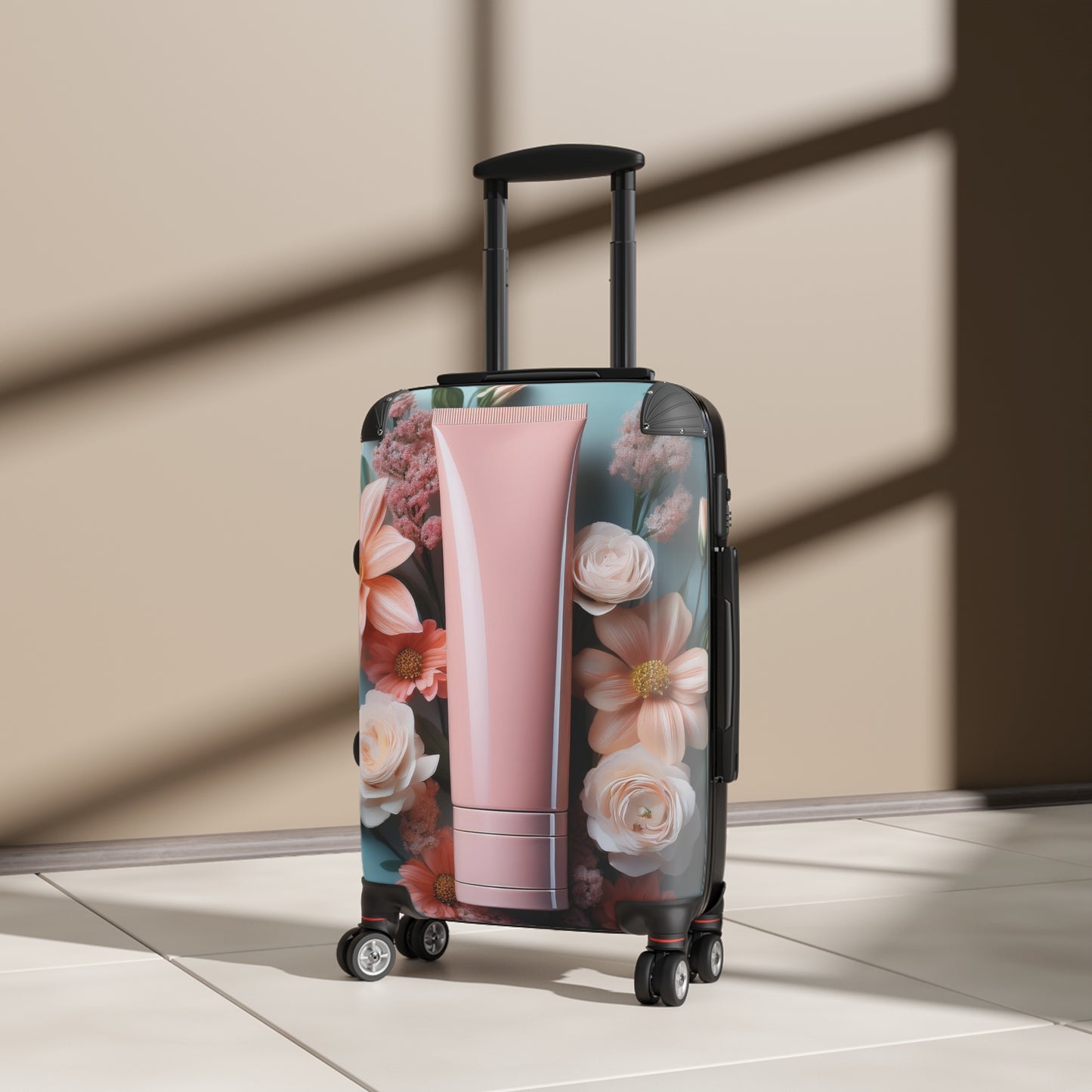 Nature Flowers Floral Pink Lotion Art Carry-On Suitcase - Stylish Luggage for Travelers
