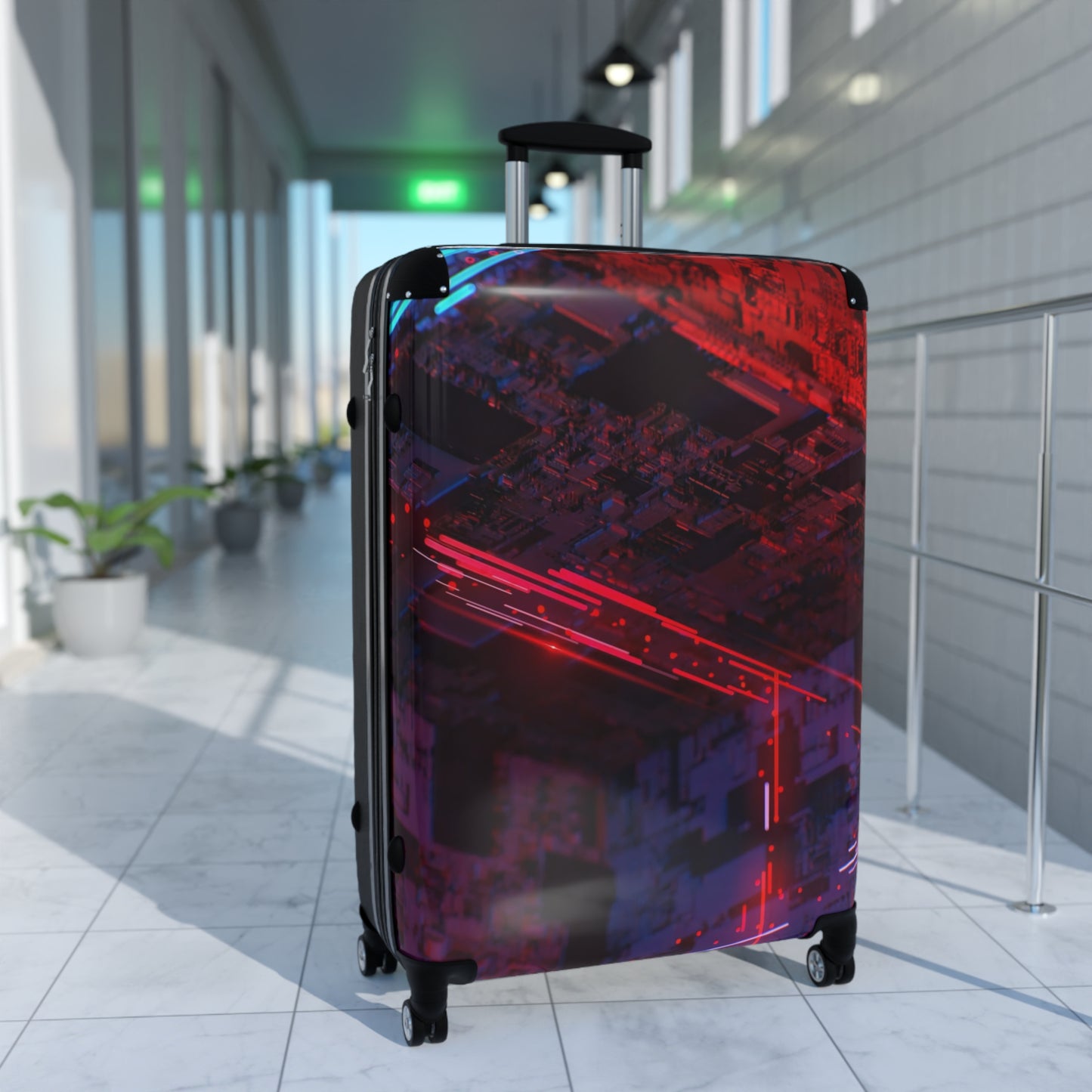 Abstract Cube Art Carry-On Suitcase - Stylish Luggage for Travelers