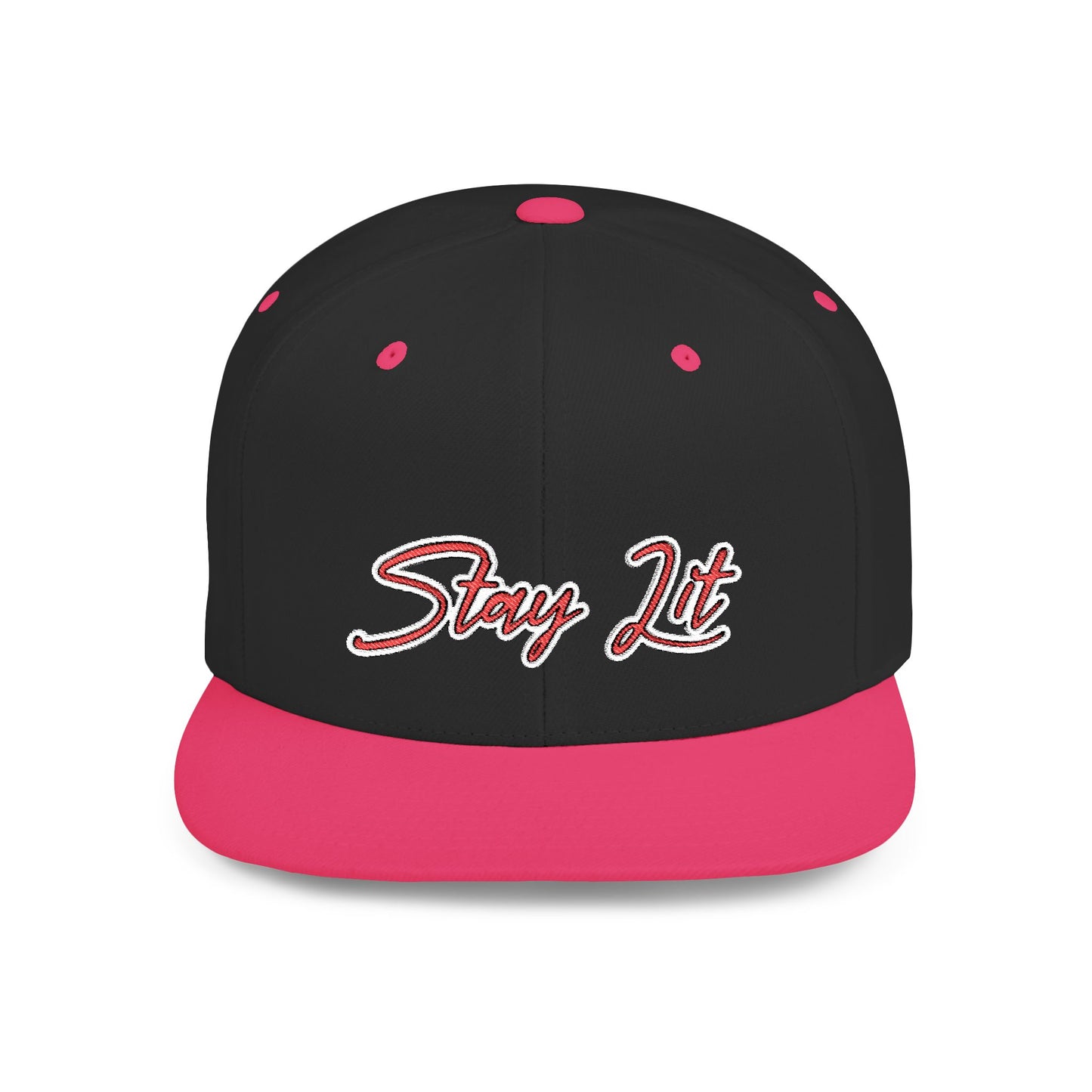 Text Stay Lit Flat Bill Snapback – Lightweight, Custom Fit, Premium Quality