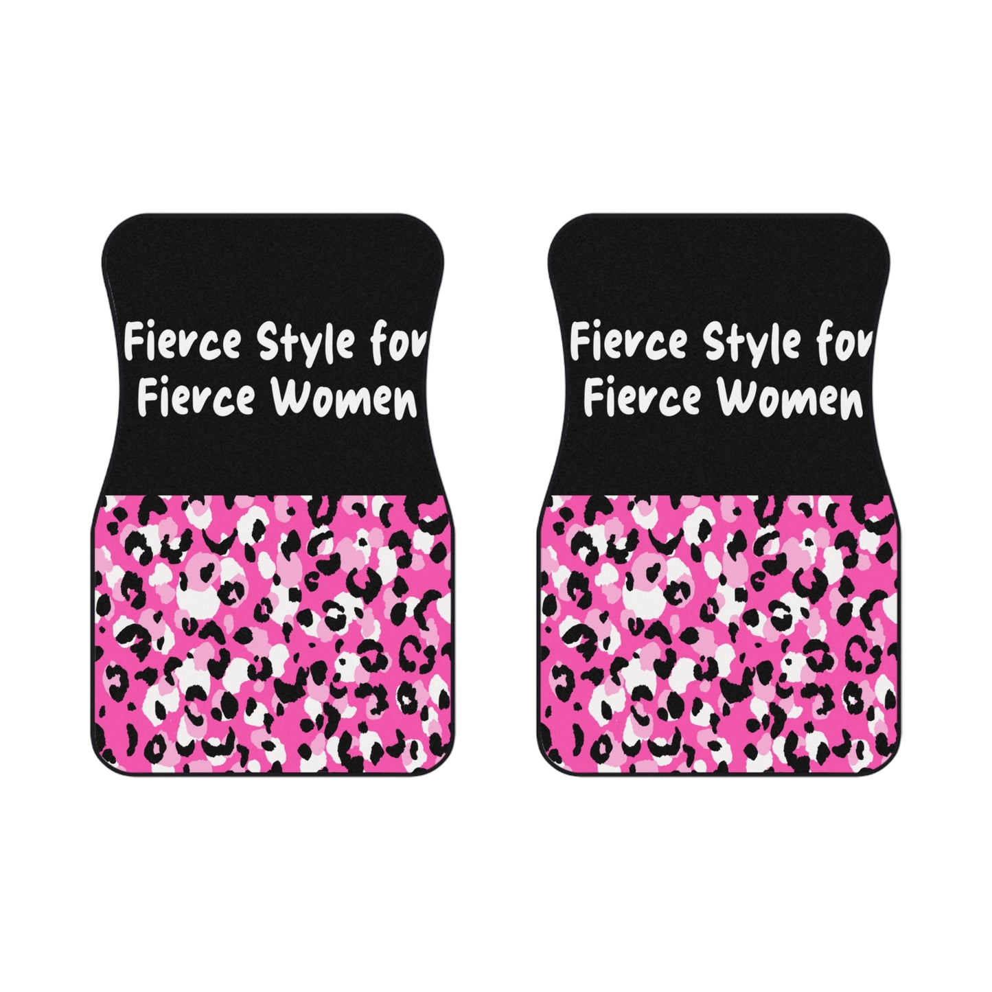 Leopard Pattern Fierce Style for Fierce Women Car Floor Mats – 2-Piece Front Set, Durable & Stylish, Universal Fit