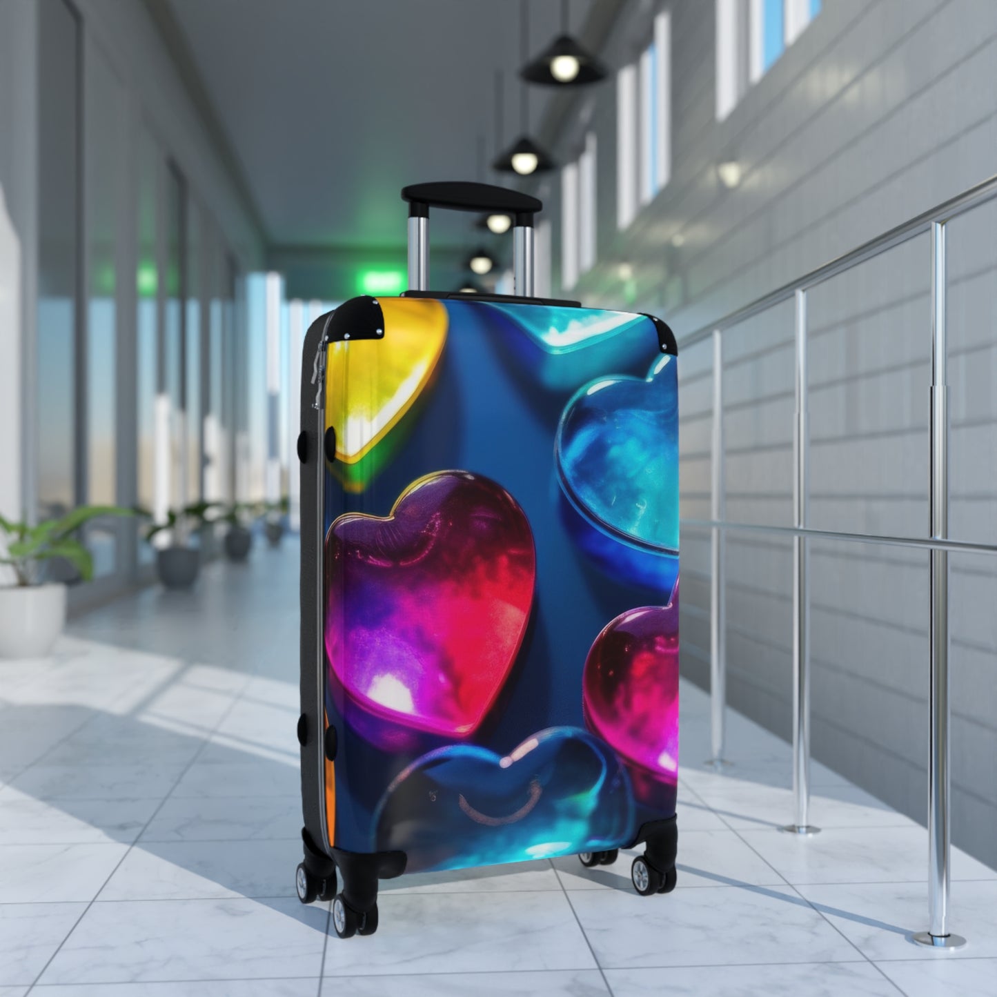 Love Heart 3D Art Carry-On Suitcase - Stylish Luggage for Travelers