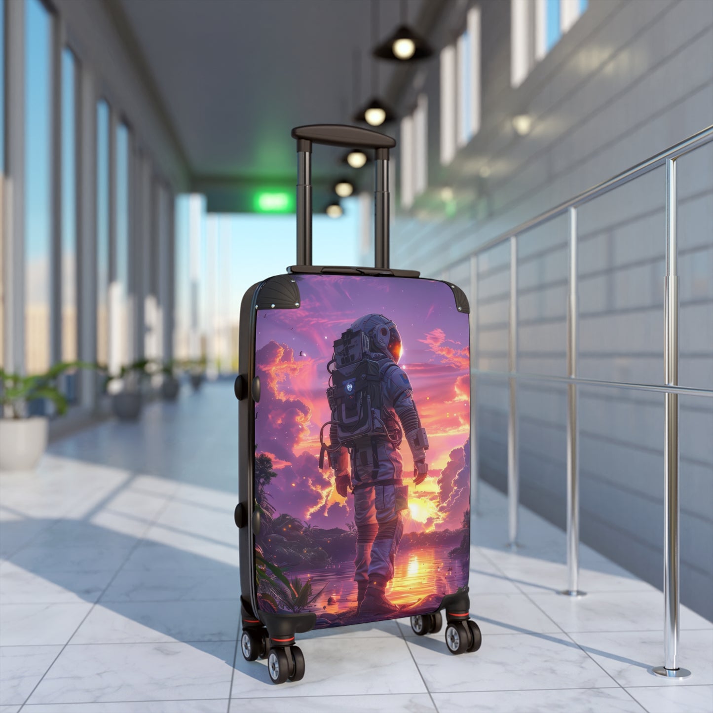 Astronaut Stands Art Carry-On Suitcase - Stylish Luggage for Travelers