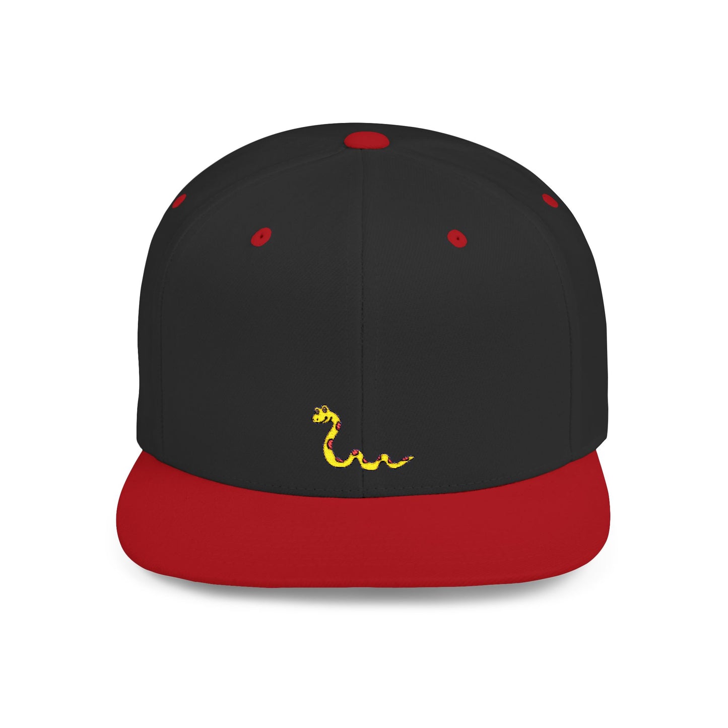 Icons Embroidered Snake Yellow Flat Bill Snapback – Lightweight, Custom Fit, Premium Quality