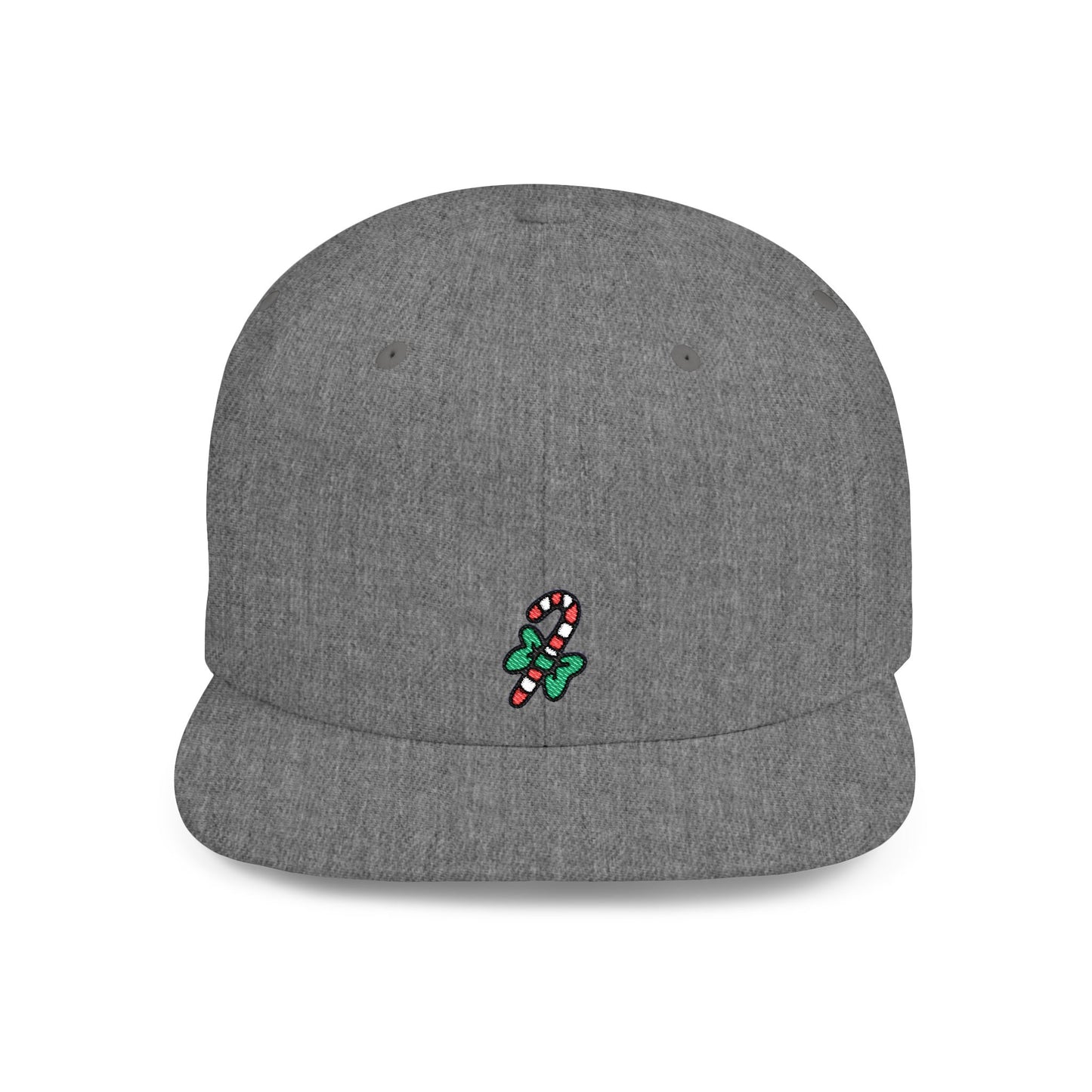 Icons Embroidered Candy Christmas Flat Bill Snapback – Lightweight, Custom Fit, Premium Quality