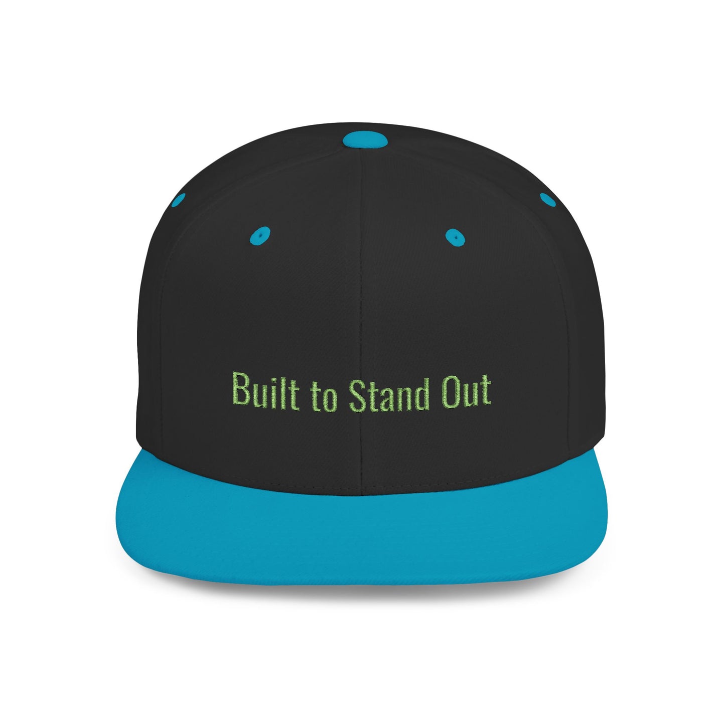 Text Build To Stand Out Flat Bill Snapback – Lightweight, Custom Fit, Premium Quality
