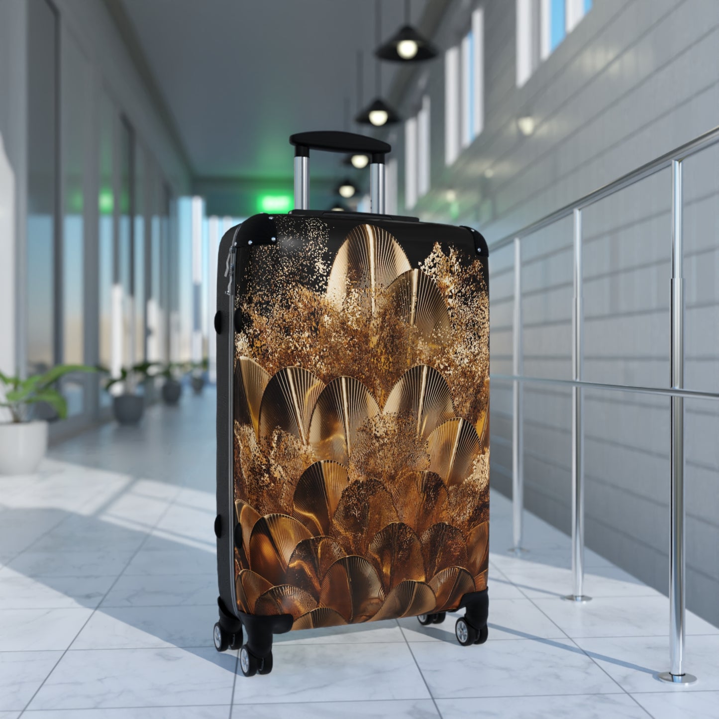 Abstract Peacock Feathers Art Carry-On Suitcase - Stylish Luggage for Travelers