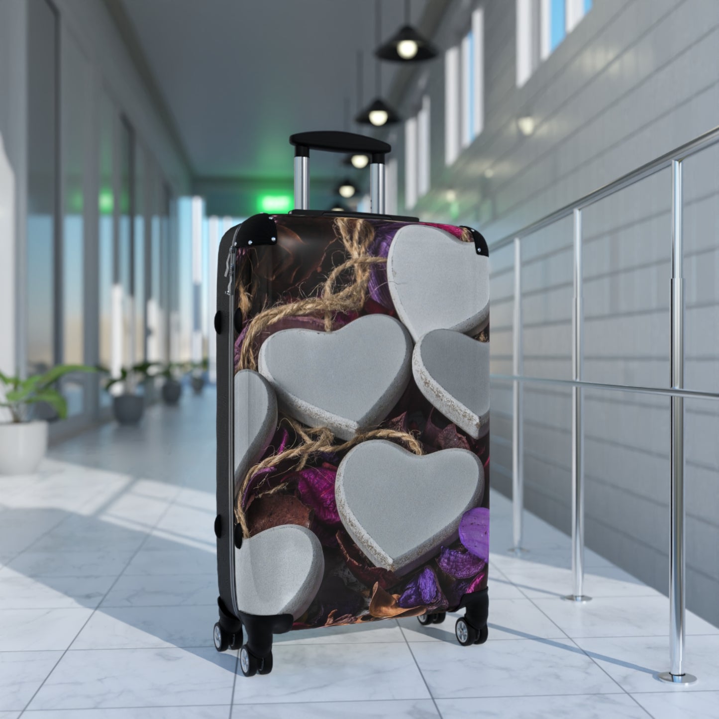 Love Heart Decor Art Carry-On Suitcase - Stylish Luggage for Travelers